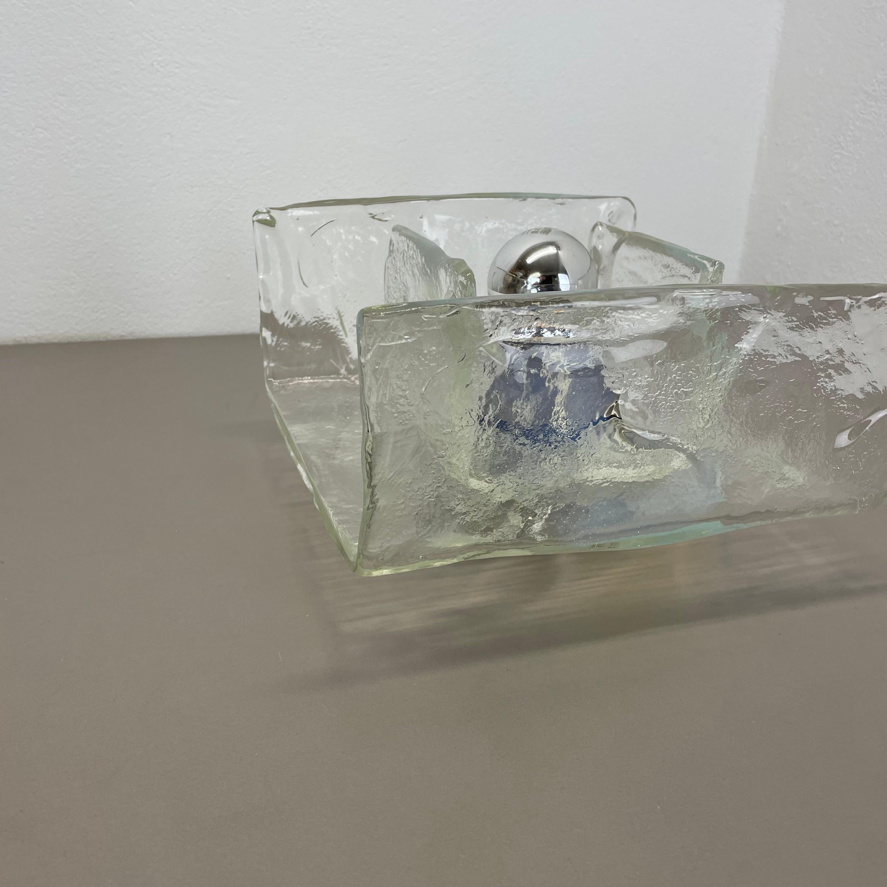 Verre de Murano Grande applique murale en verre de Murano par CARLO NASON pour KALMAR Lights, 1970 en vente
