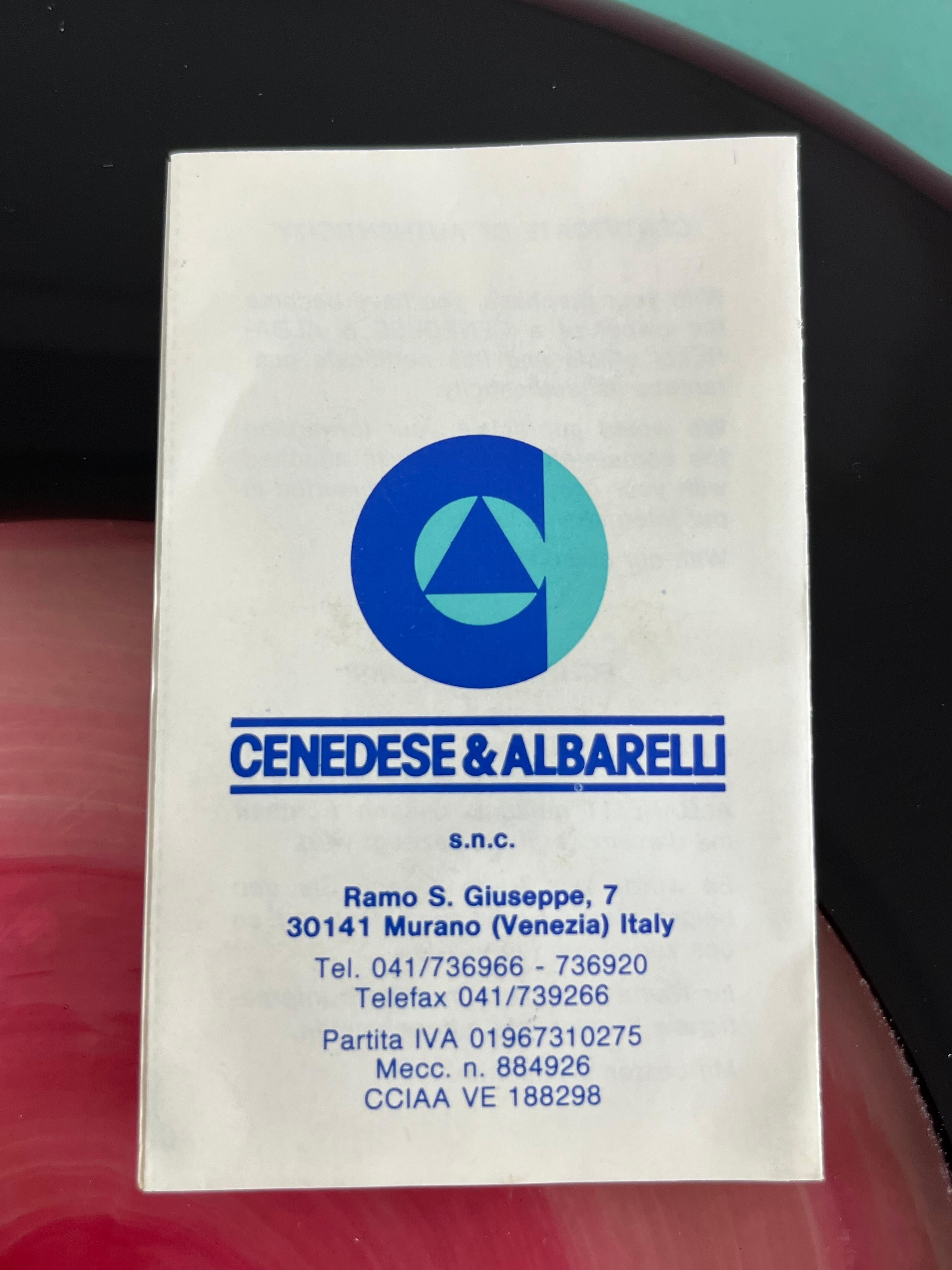 Grande centrotavola in vetro di Murano di Cenedese & Albarelli, anni '70 in vendita 7