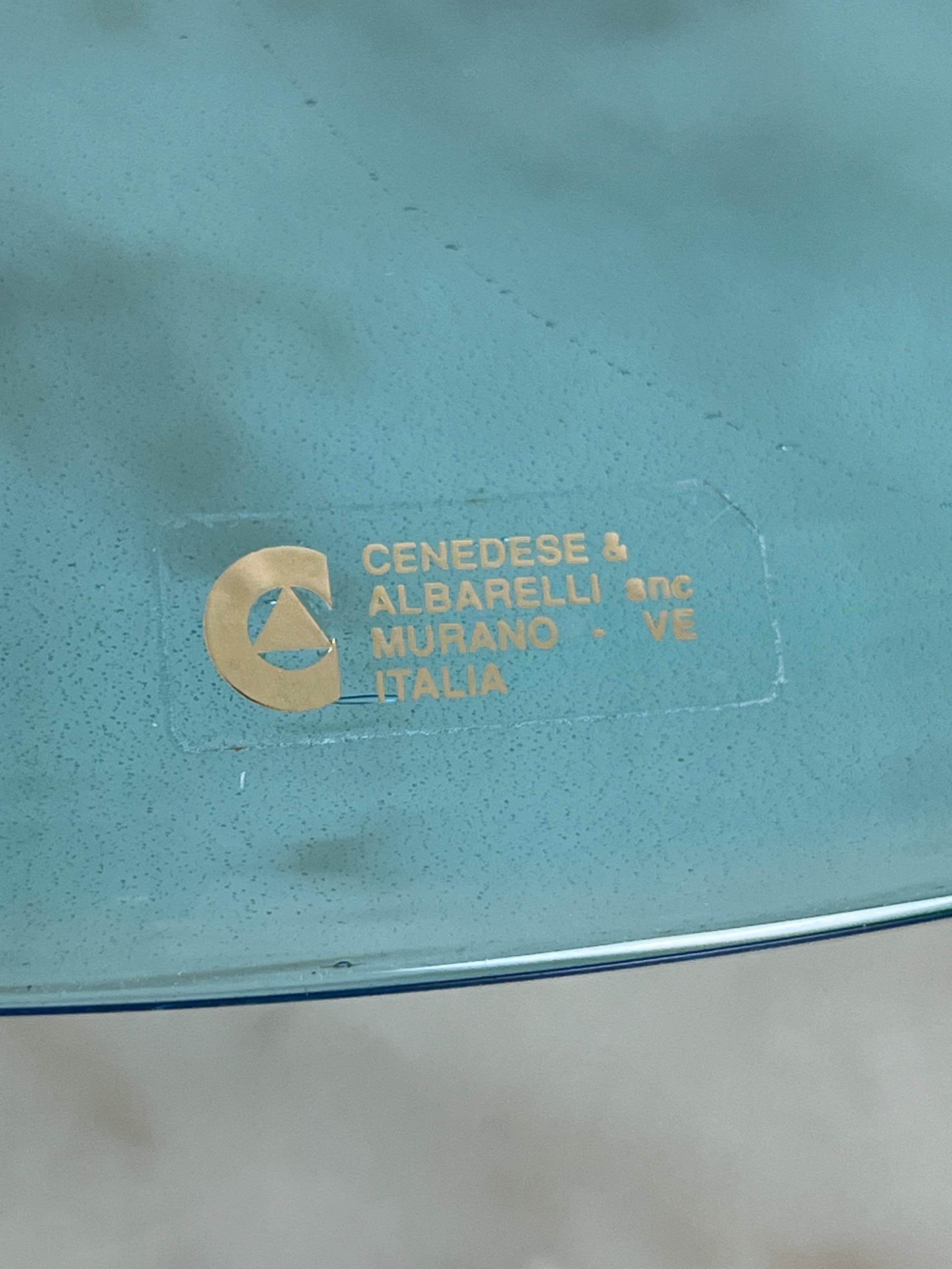 Grande centrotavola in vetro di Murano di Cenedese & Albarelli, anni '70 In condizioni ottime in vendita a Palermo, IT