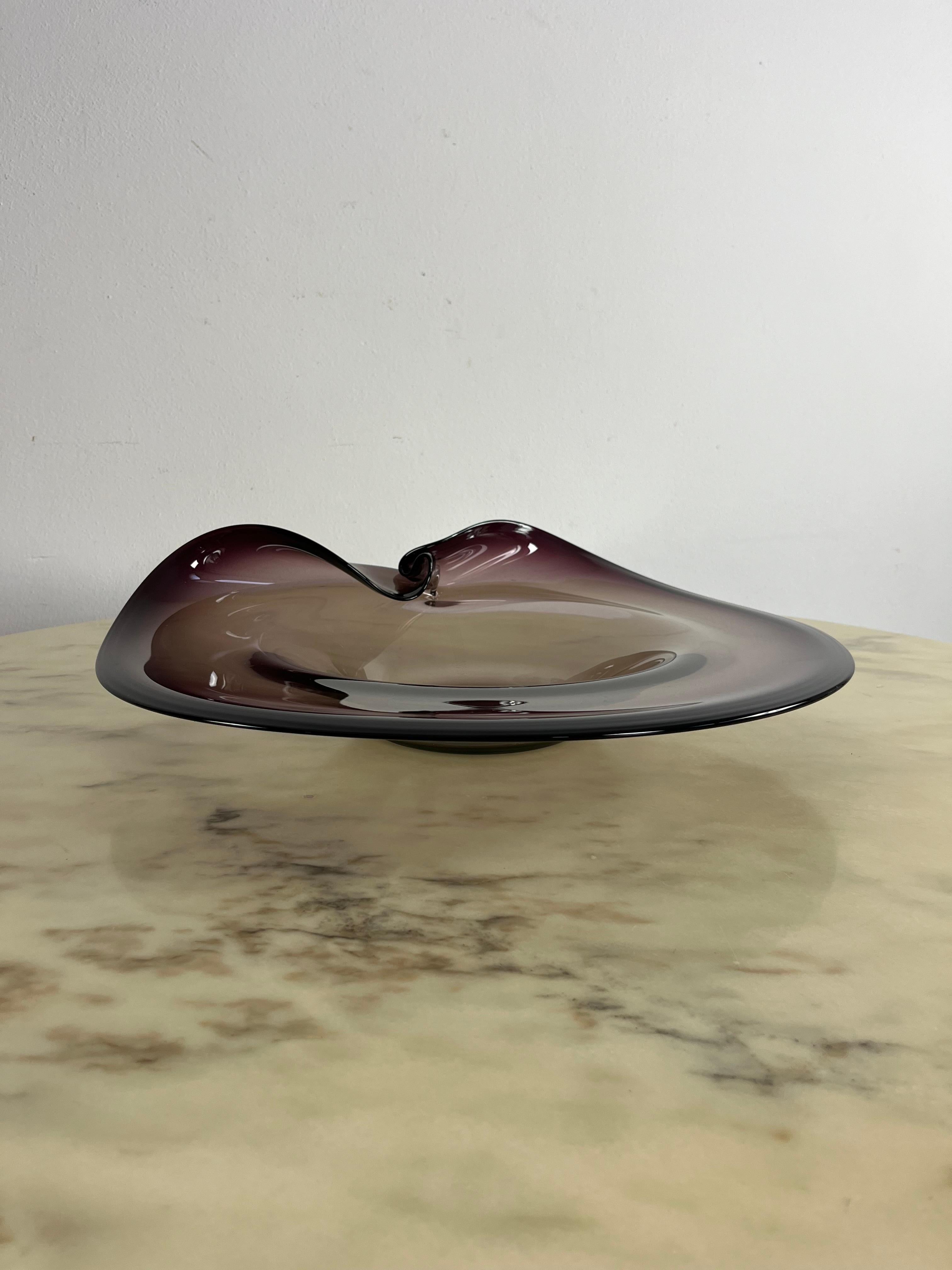Vetro di Murano Grande centrotavola in vetro di Murano di Cenedese & Albarelli, anni '70 in vendita