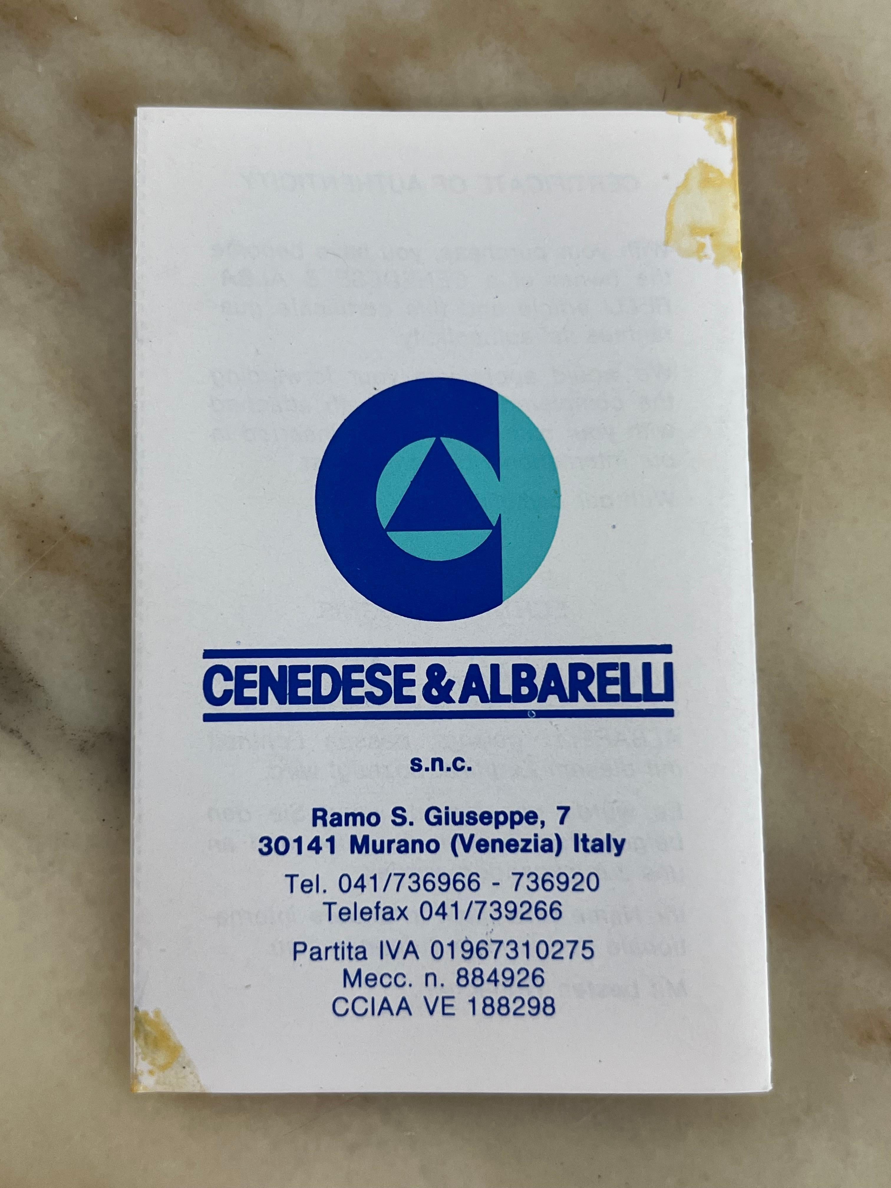 Grande centrotavola in vetro di Murano di Cenedese & Albarelli, anni '70 in vendita 1
