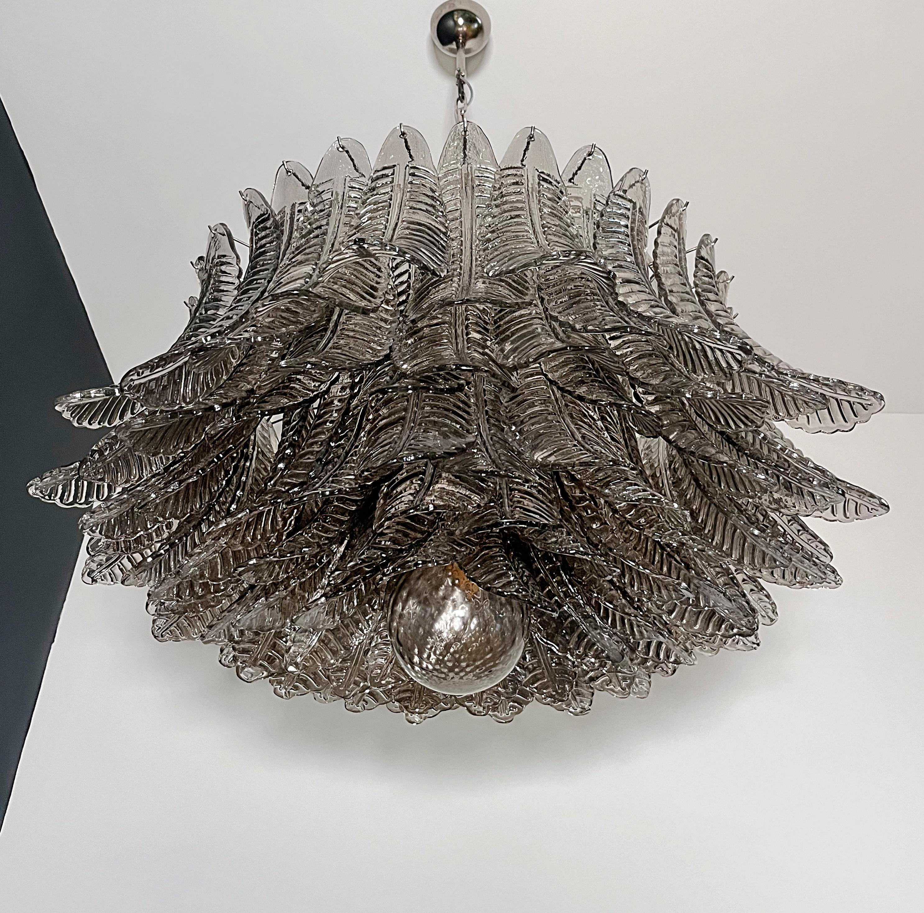 Gran araña de cristal de Murano -100 vidrios ahumados Felci en venta 2