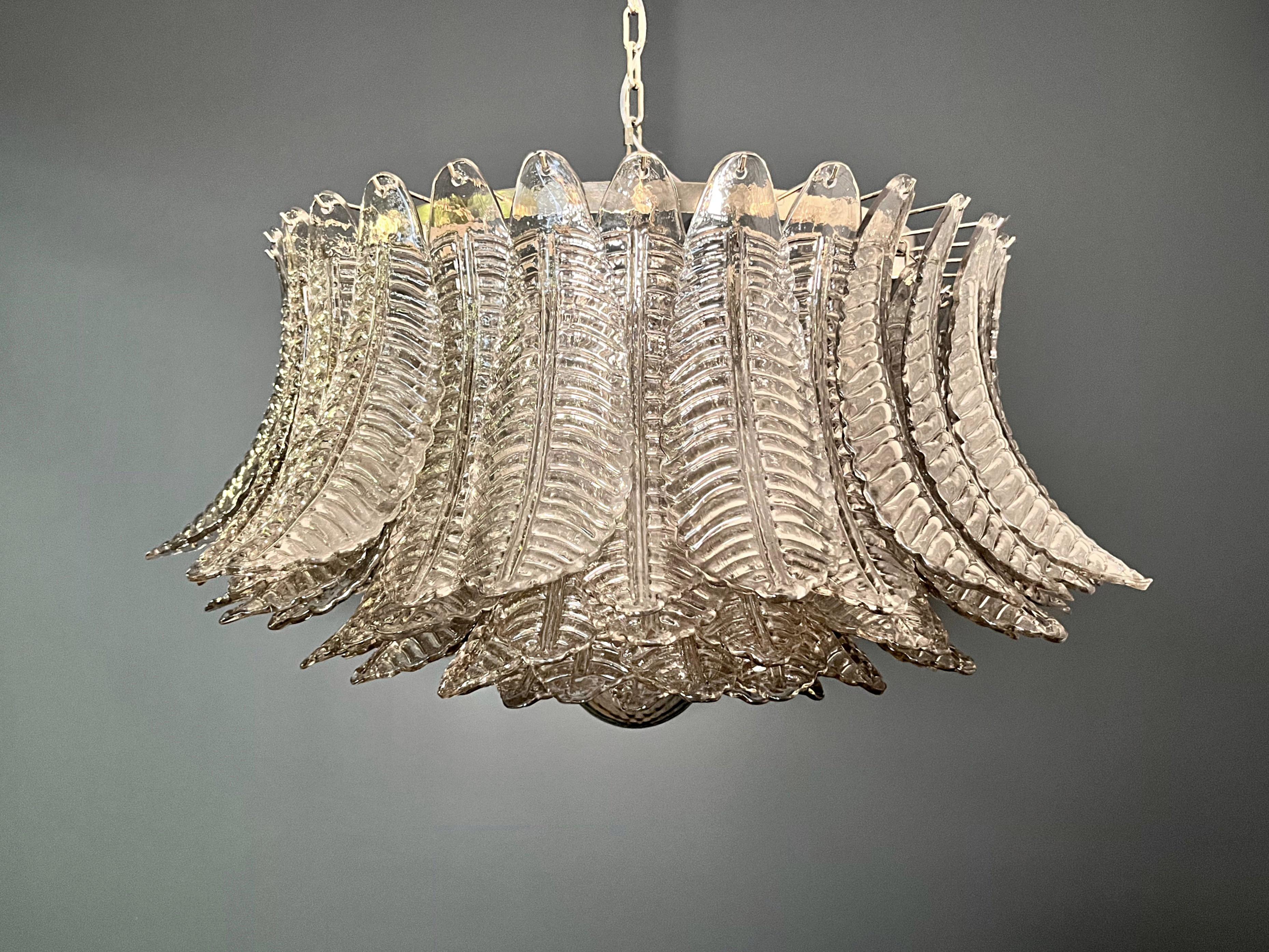 Gran araña de cristal de Murano -100 vidrios ahumados Felci Galvanizado en venta