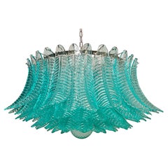 Large Murano glass Chandelier -100 turquoise Felci glasses