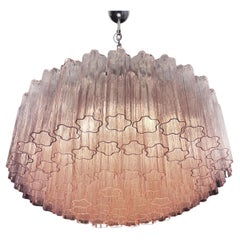 Large Murano Glass Chandelier, 101 Pink Tube Glasses