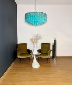 Large Murano glass Chandelier - 101 turquoise tube glasses