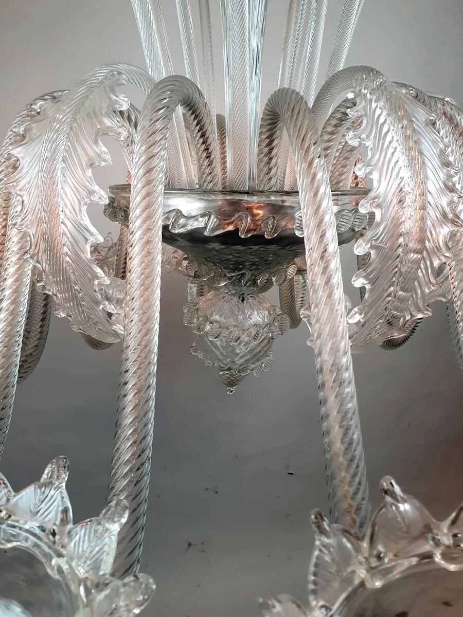 Large Murano Glass Chandelier, 12 Arms Of Light For Sale 1