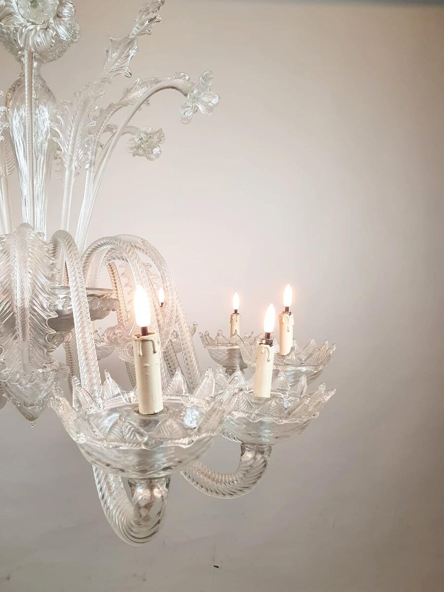 Large Murano Glass Chandelier, 12 Arms Of Light For Sale 5