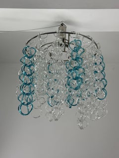 Large Murano glass Chandelier attributed to Angelo Mangiarotti for Vistosi, 1960