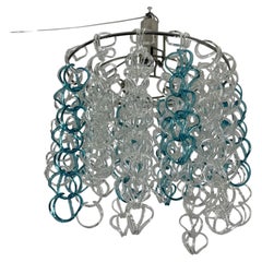 Large Murano glass Chandelier attributed to Angelo Mangiarotti for Vistosi, 1960