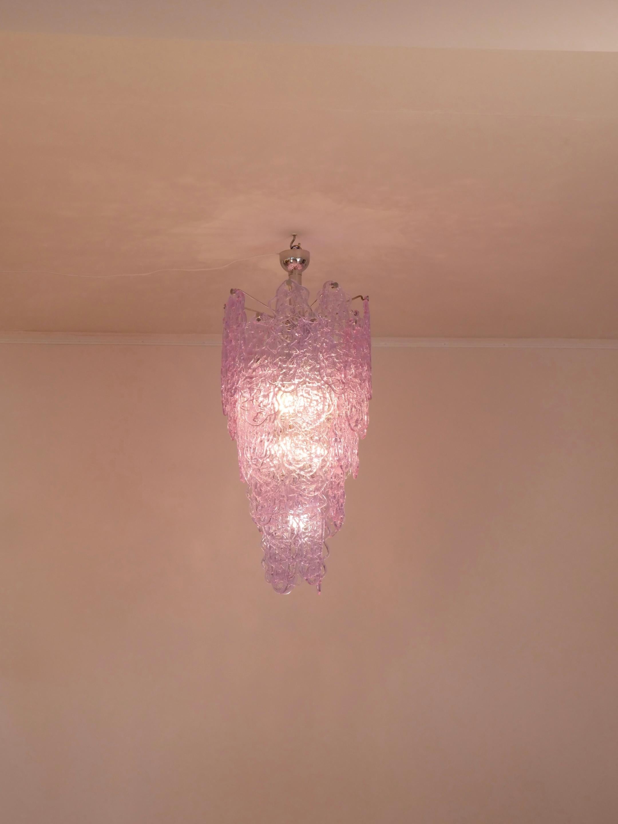 Mid-Century Modern Grand lustre en verre de Murano par Carlo Nason pour Mazzega en vente