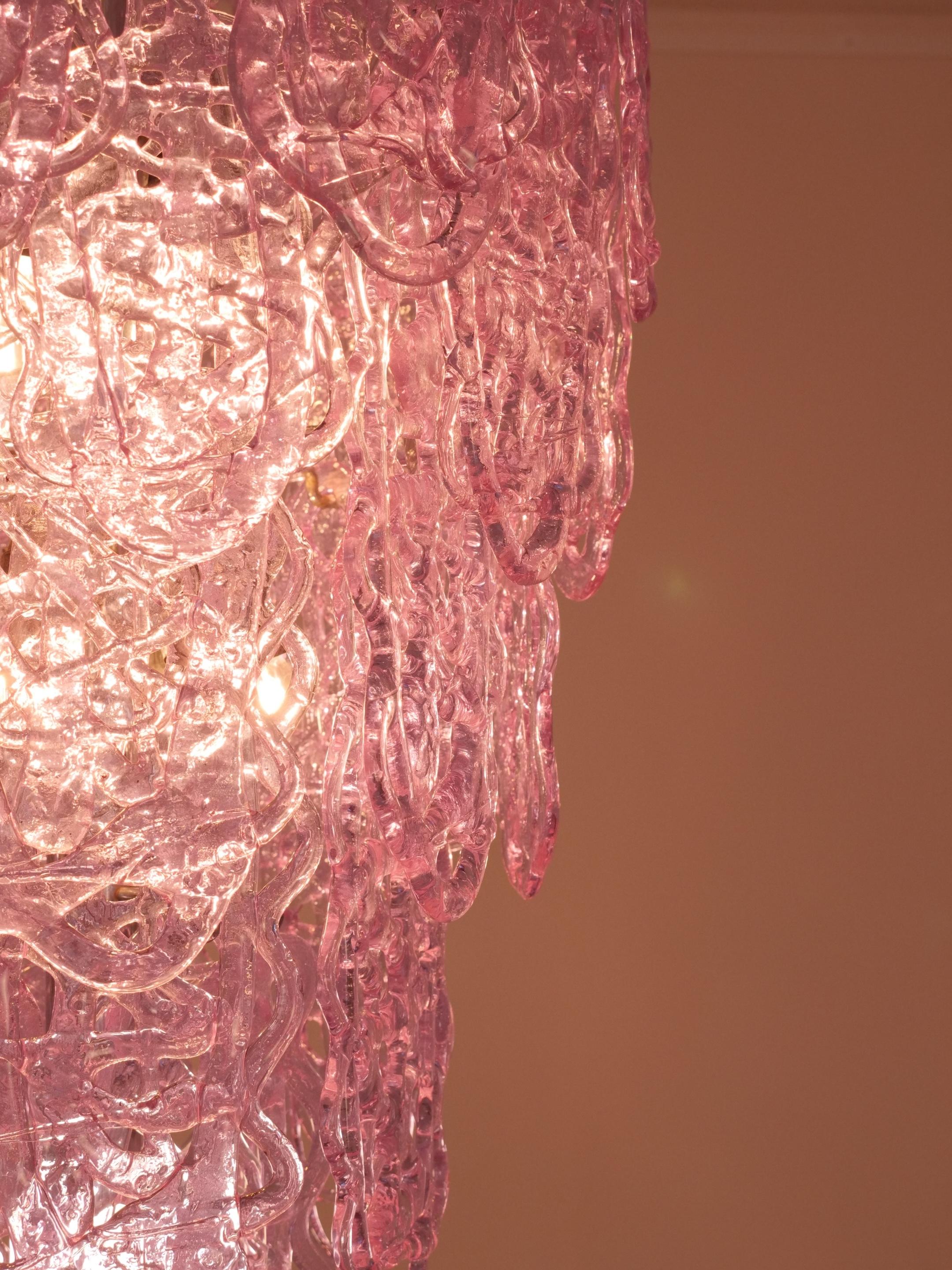 Fin du 20e siècle Grand lustre en verre de Murano par Carlo Nason pour Mazzega en vente