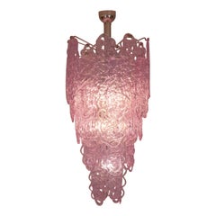 Grande lampadario in vetro di Murano di Carlo Nason per Mazzega Murano