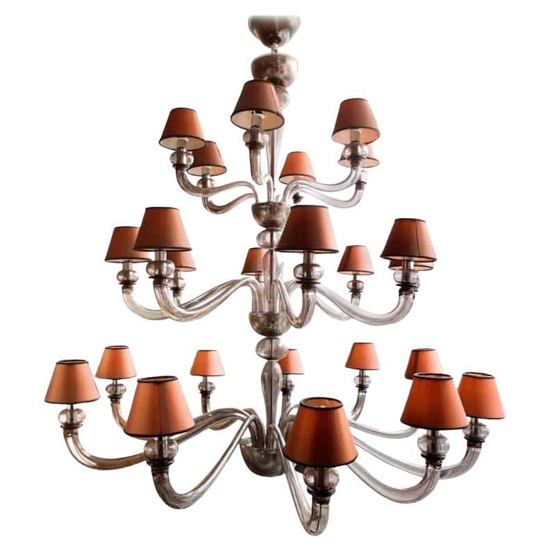 Large Murano Glass Chandelier by De Majo