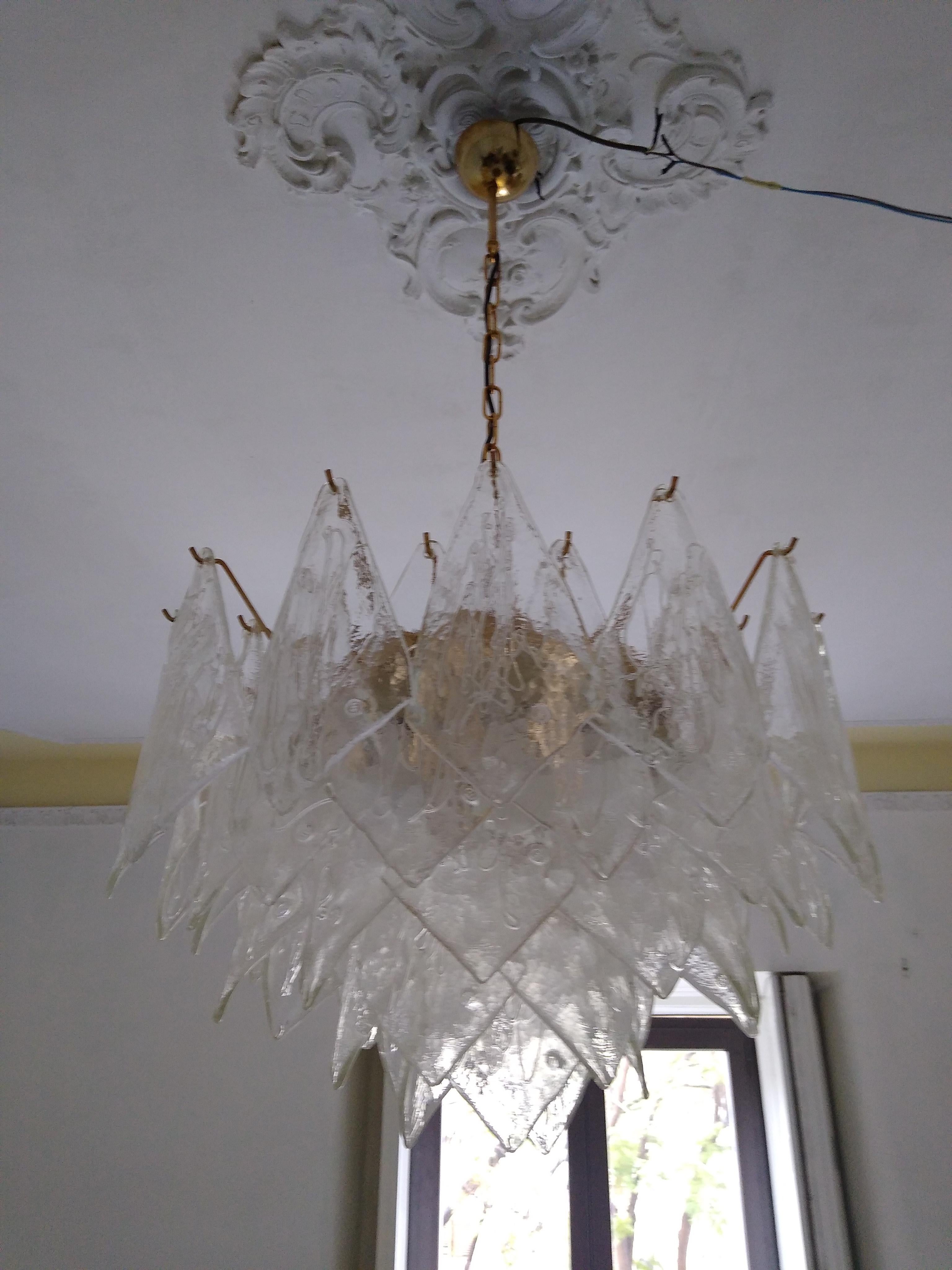 Moderno Grande lampadario in vetro di Murano di La Murrina, Italia anni '80 in vendita
