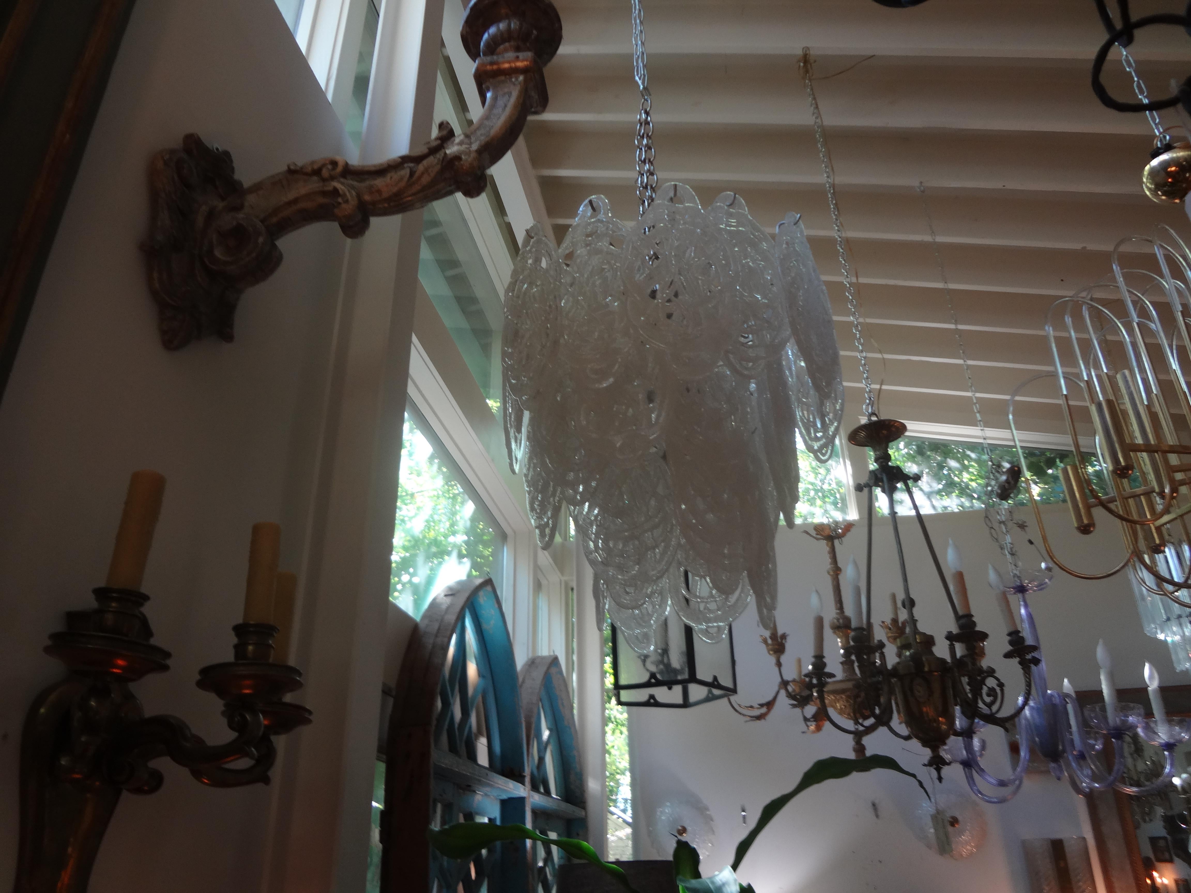 Large Murano Glass Chandelier by Mazzega In Good Condition In Houston, TX
