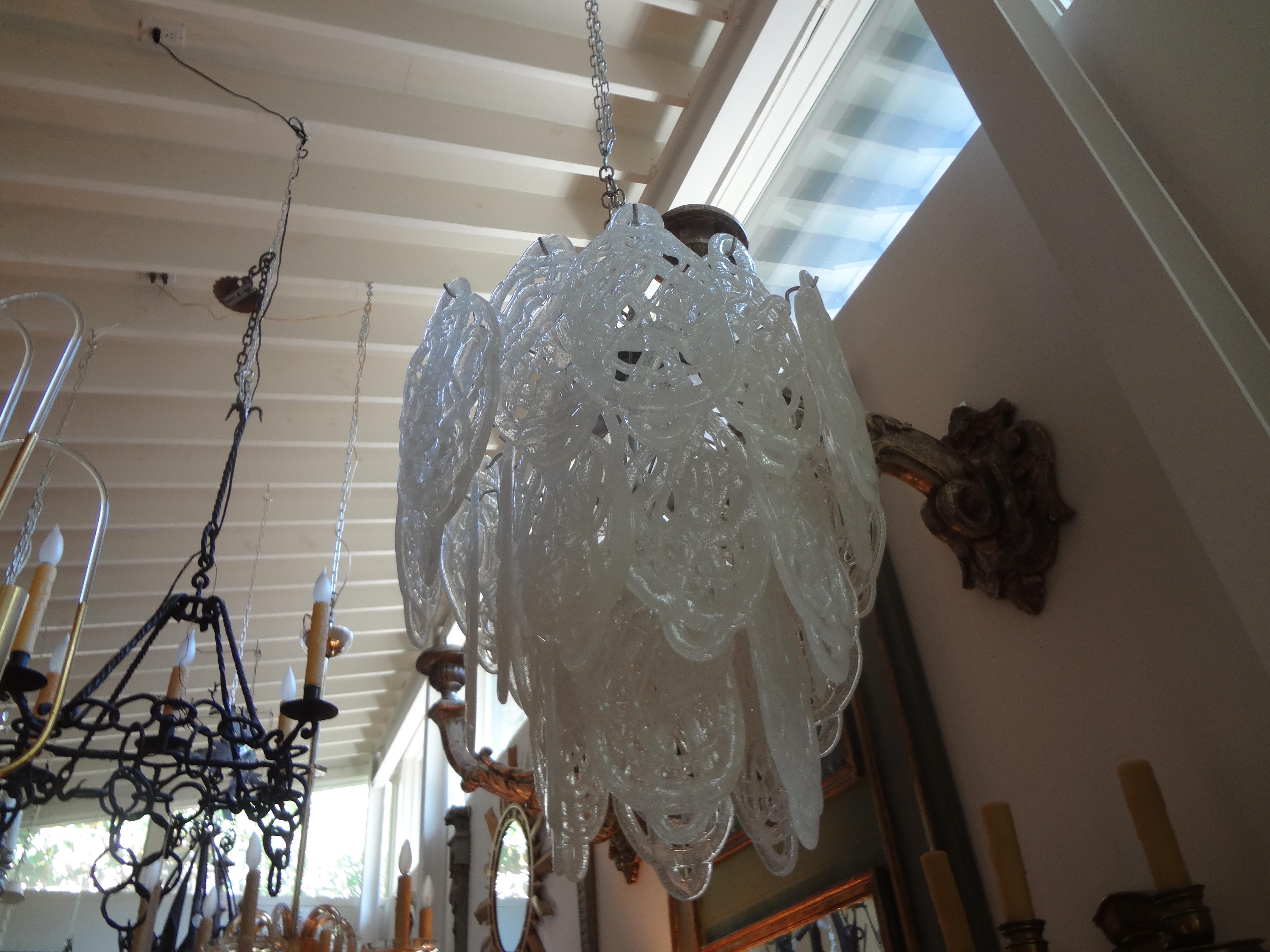 Mid-20th Century Large Murano Glass Chandelier by Mazzega