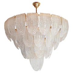 Large Mid Century Modern Murano Glass Chandelier, by Mazzega