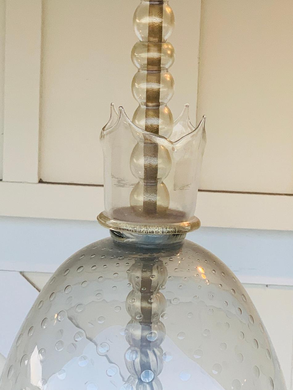 Brass Large Murano Glass Chandelier by Seguso