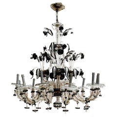 Antique Large Murano Glass Chandelier, c 1920