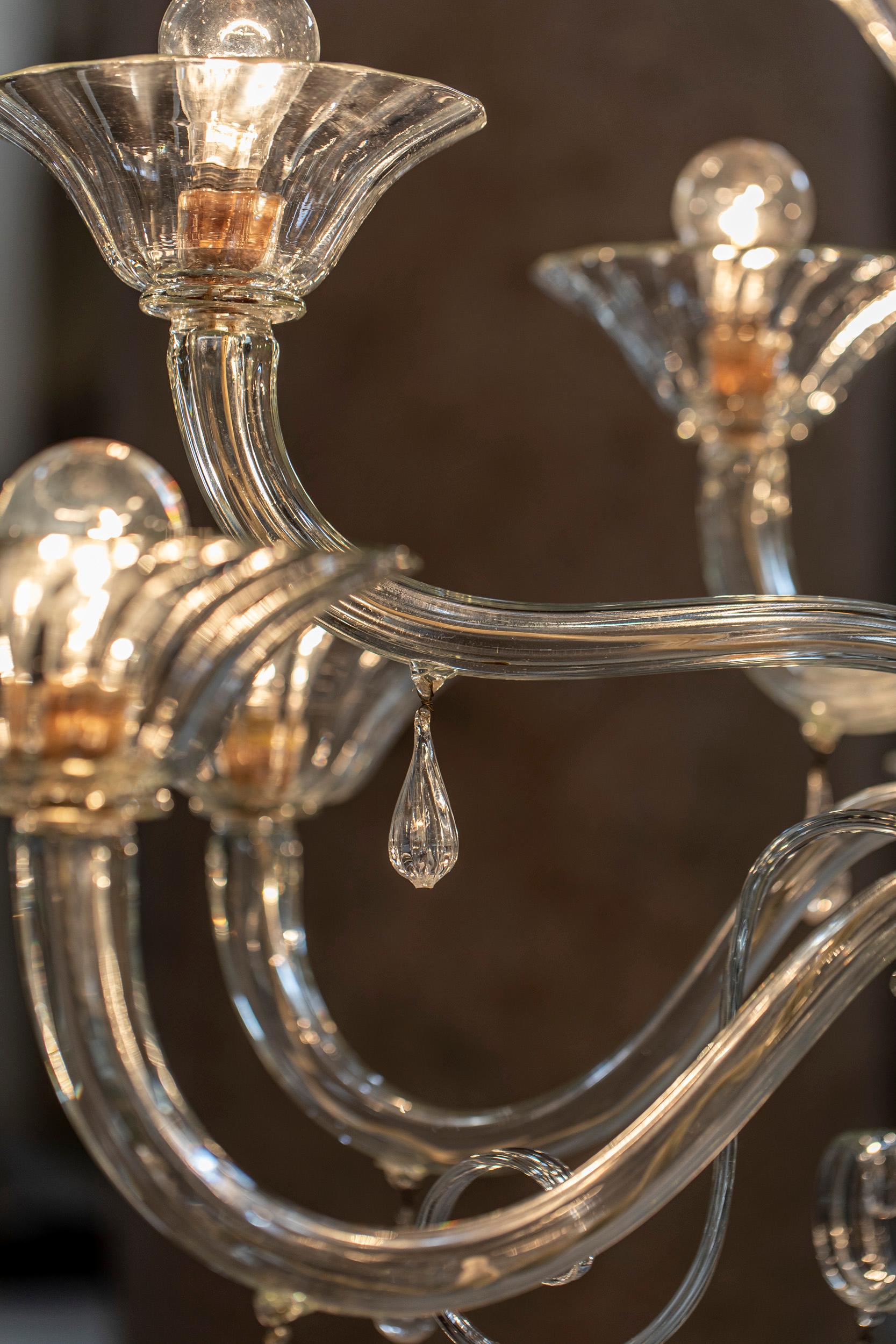 Large Murano Glass Chandelier 7