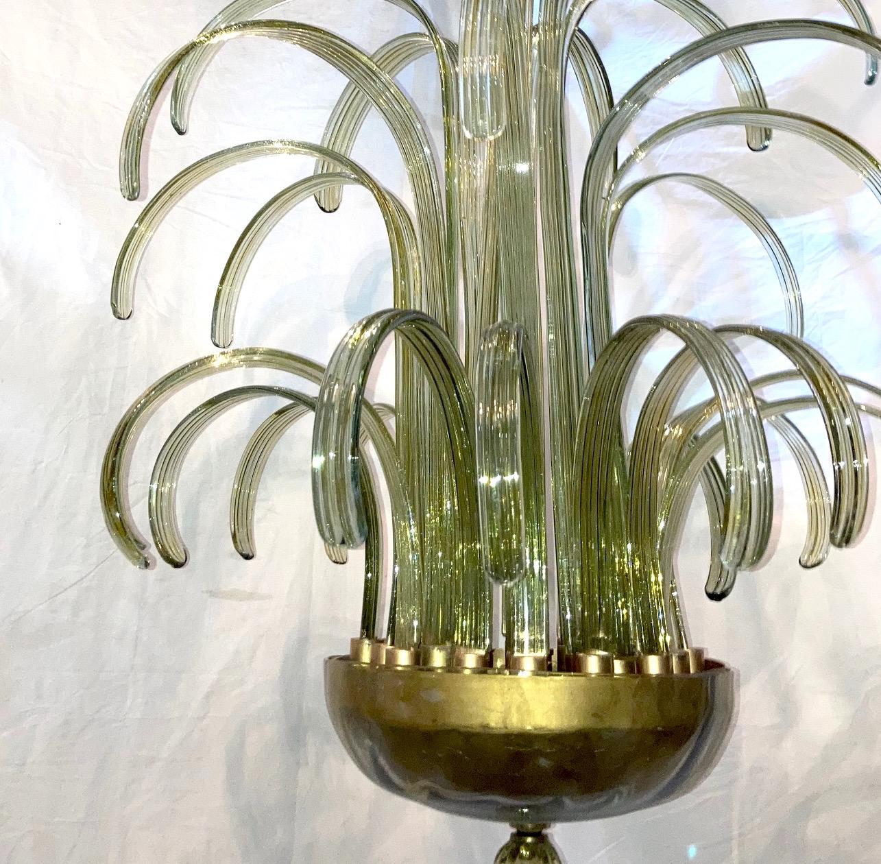 Mid-20th Century Large Murano Glass Chandelier For Sale