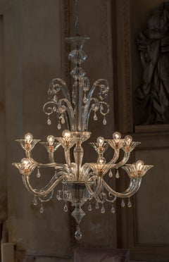 Grande lampadario in vetro di Murano