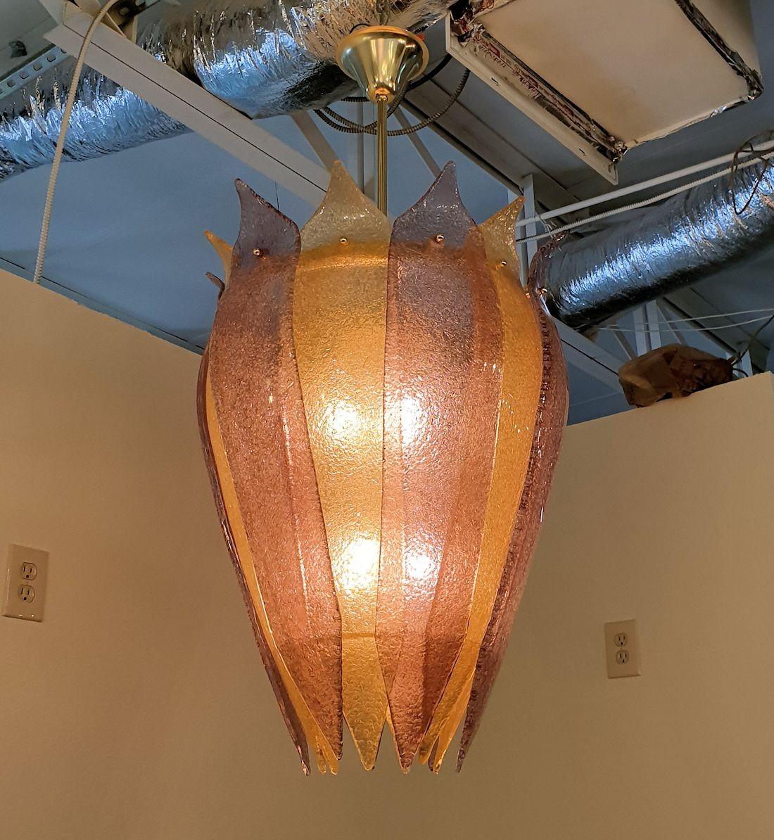 Large Murano Glass Chandelier or Lantern Italy In Excellent Condition For Sale In Dallas, TX