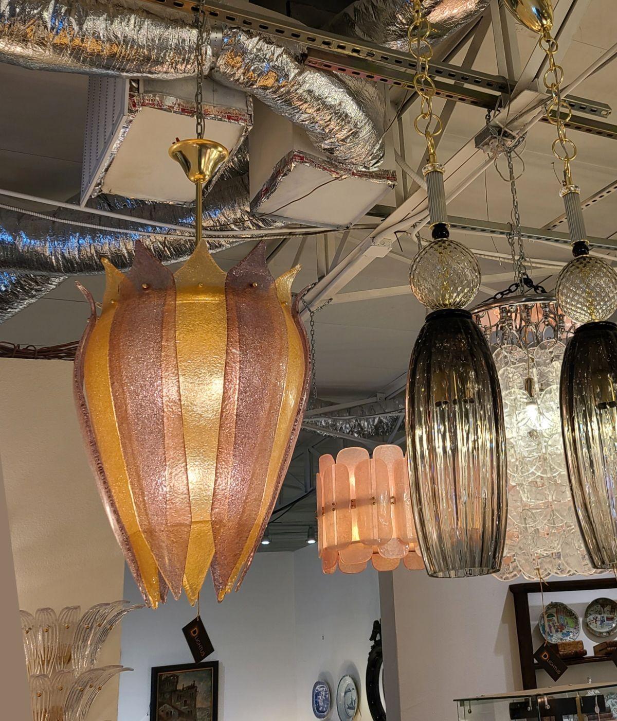 Contemporary Large Murano Glass Chandelier or Lantern Italy For Sale