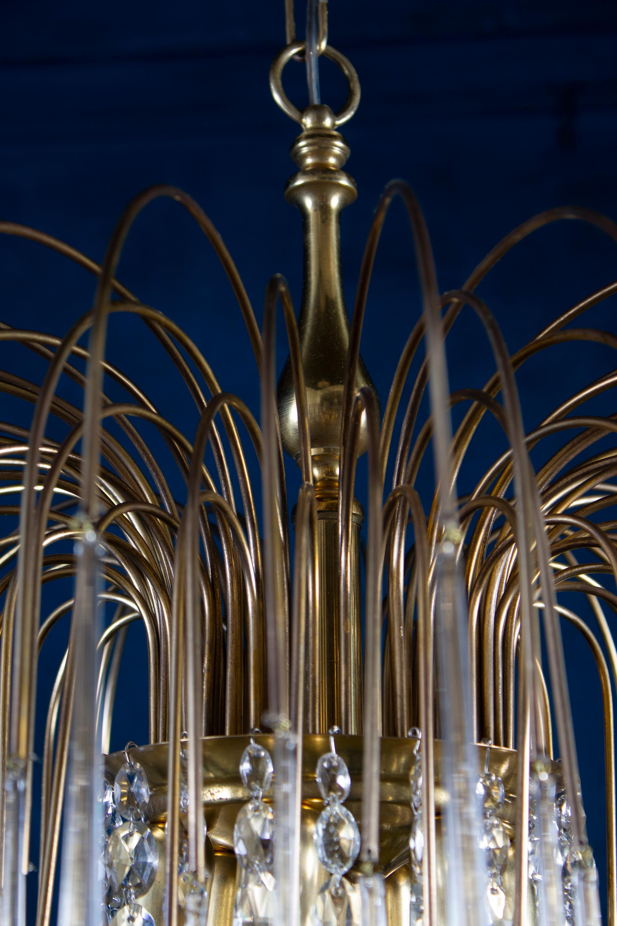 Large Murano Glass Drops Chandelier Venini Style, 1970s For Sale 2