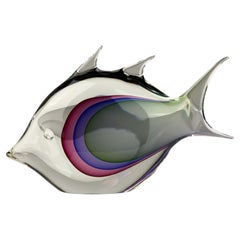 Large Murano Glass Fish Sculpture by Formia Vetri, Italian Studio Art Glass