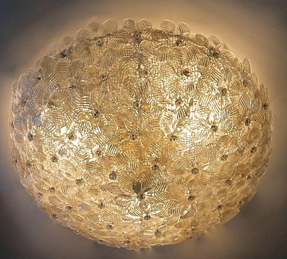 Large Murano Glass Floral Chandelier Pendant Flush Mount Light 5