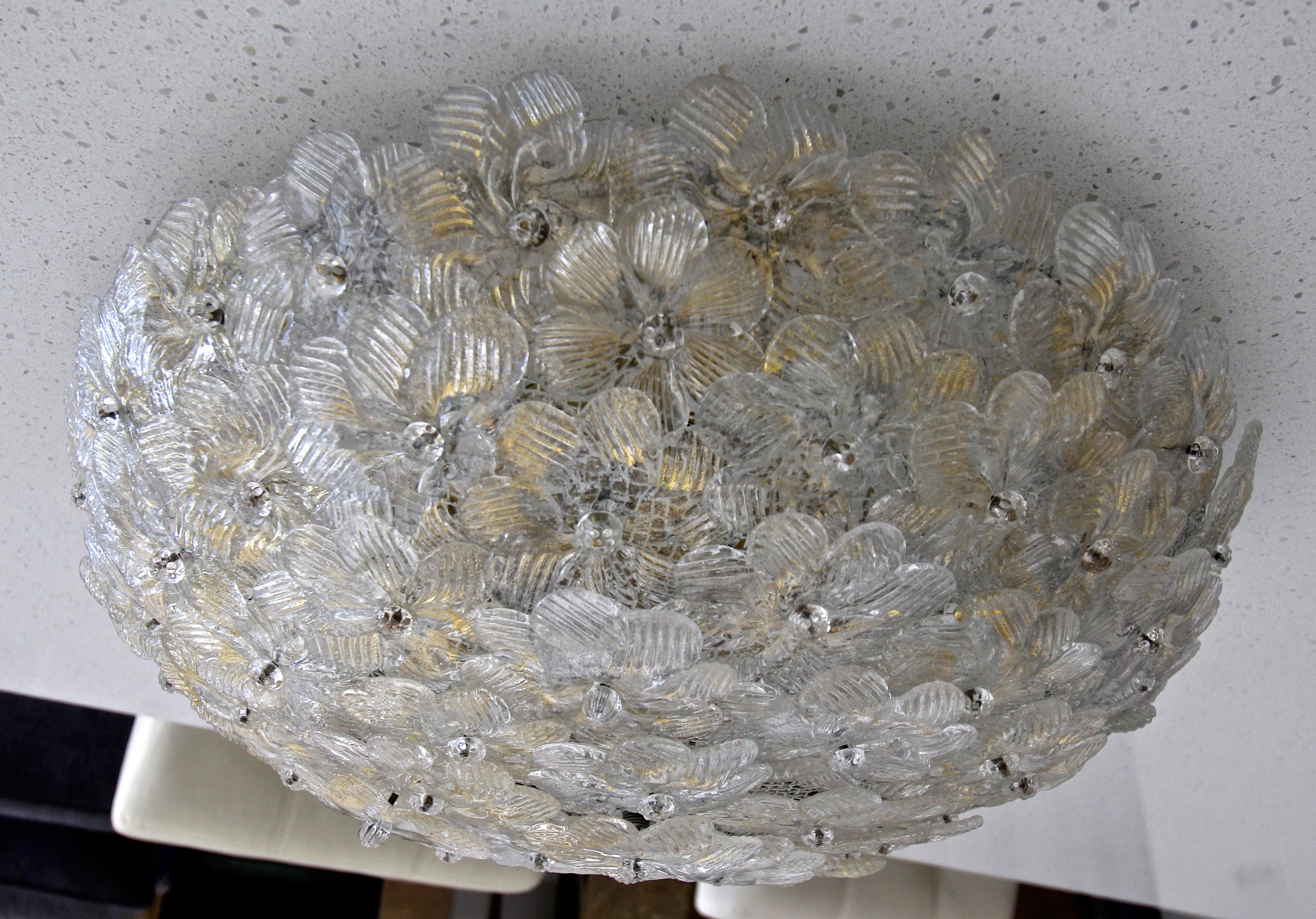 Large Murano Glass Floral Chandelier Pendant Flush Mount Light 11