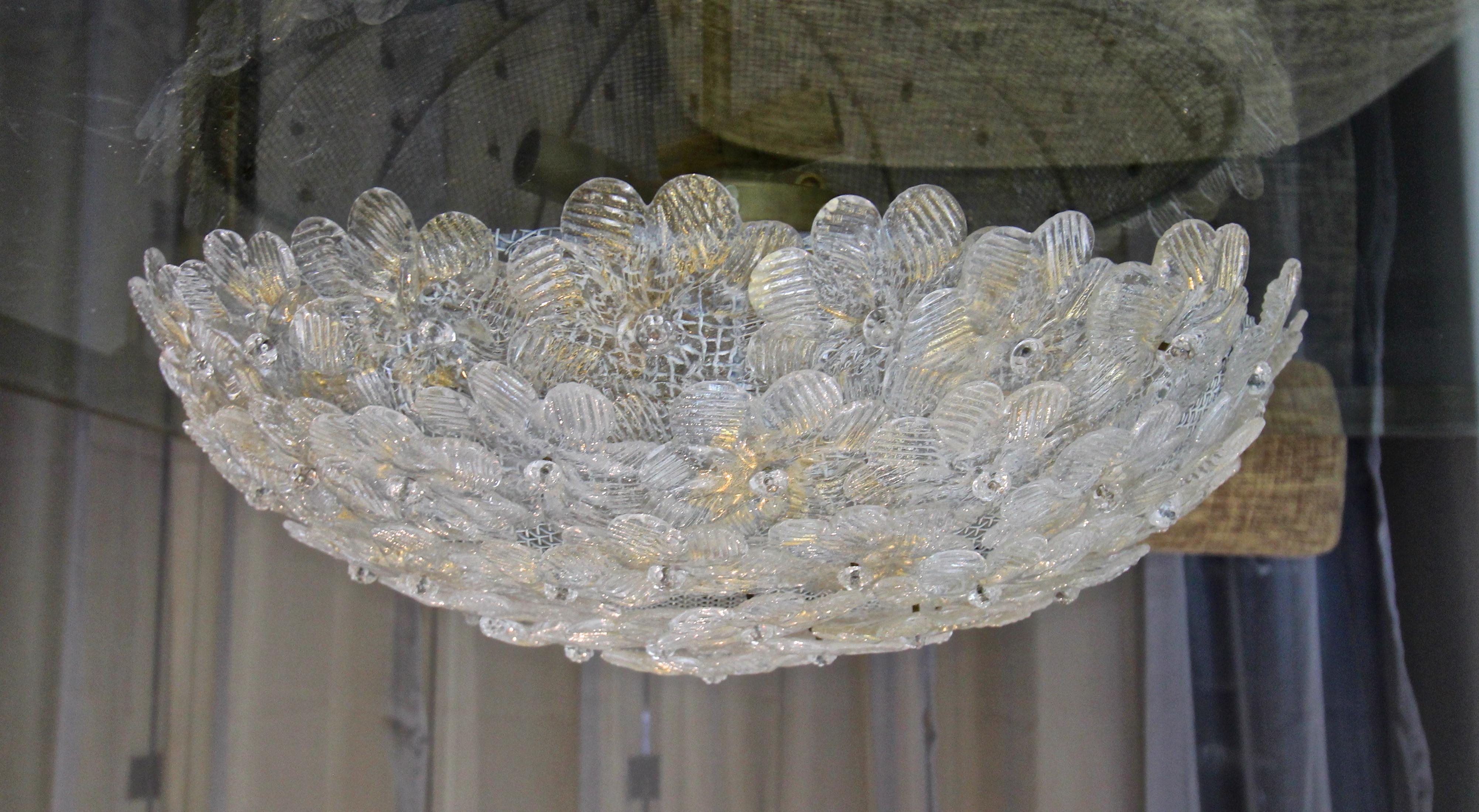 Large Murano Glass Floral Chandelier Pendant Flush Mount Light 1