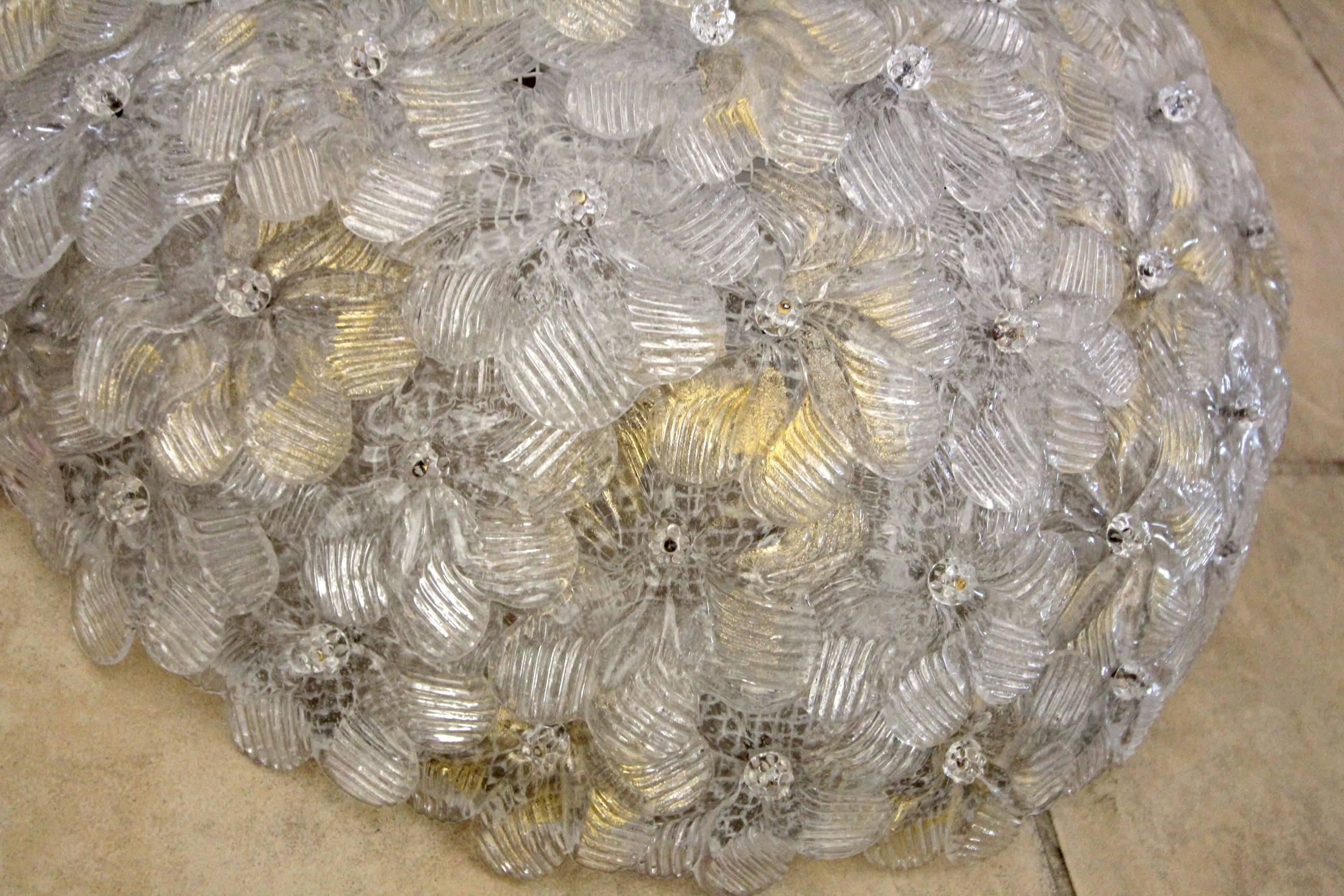 Large Murano Glass Floral Chandelier Pendant Flush Mount Light 3
