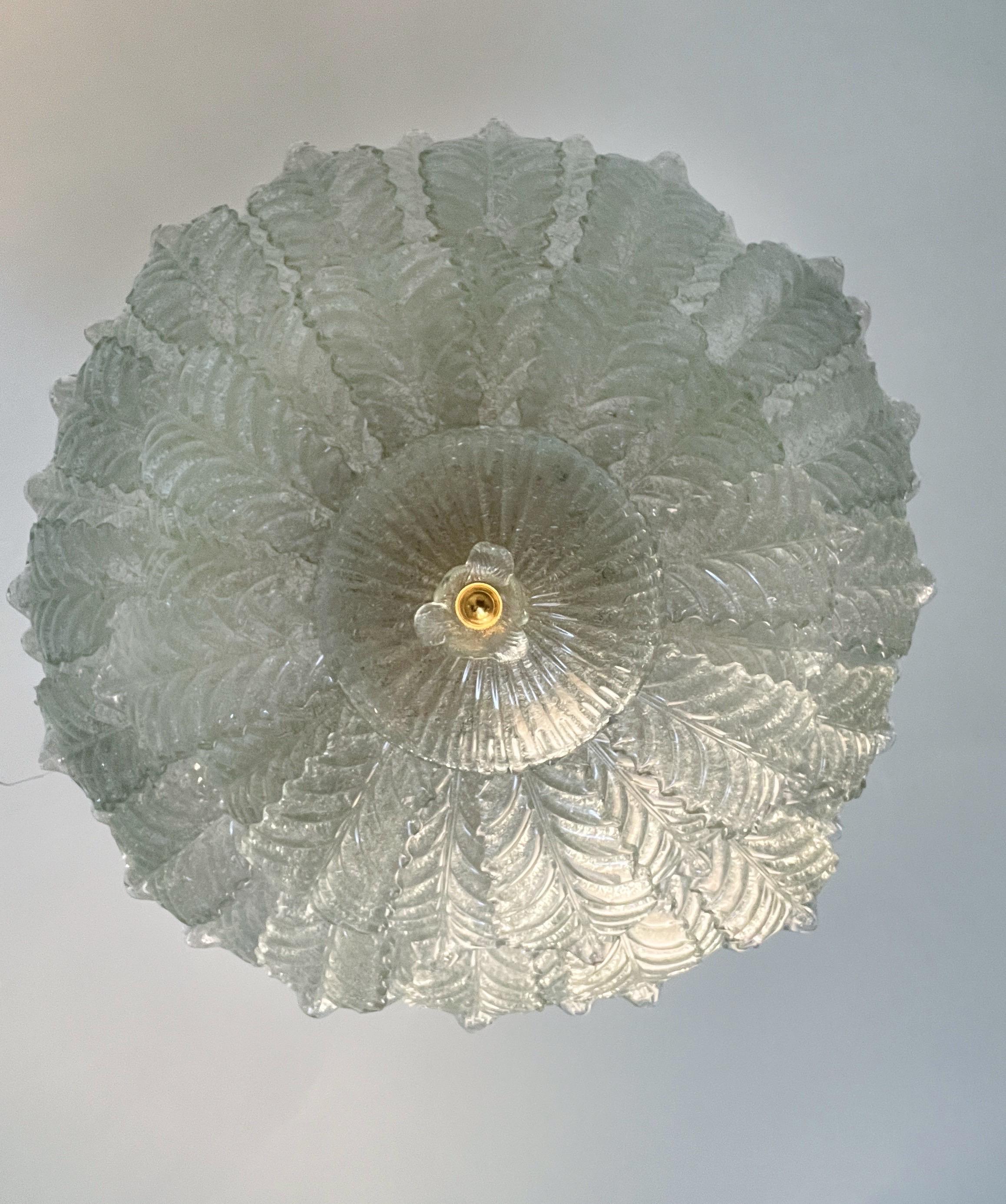 Großer Murano Glas Flush Mount von Barovier & Toso, 1980er Jahre im Angebot 3