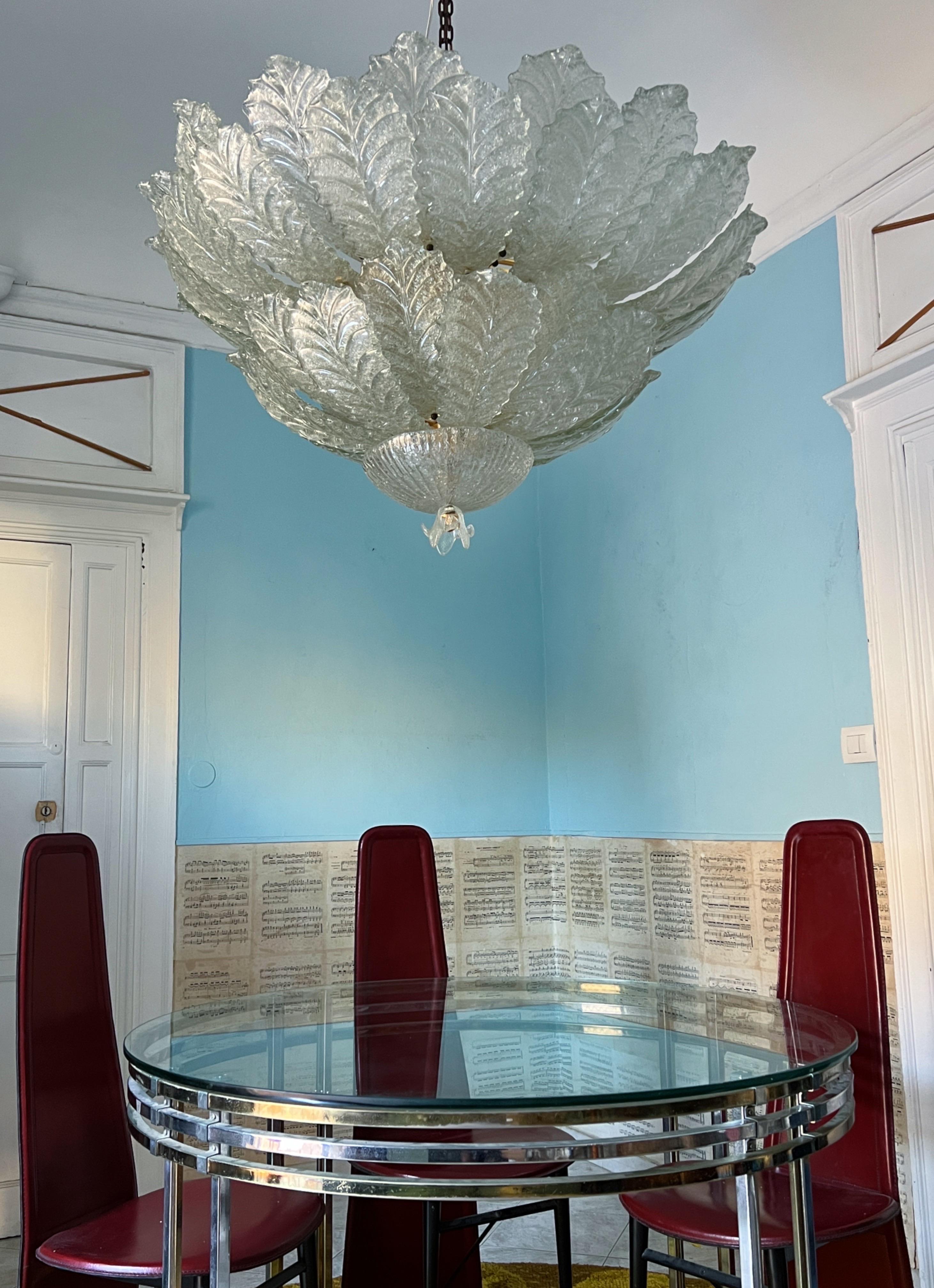 Großer Murano Glas Flush Mount von Barovier & Toso, 1980er Jahre im Angebot 6