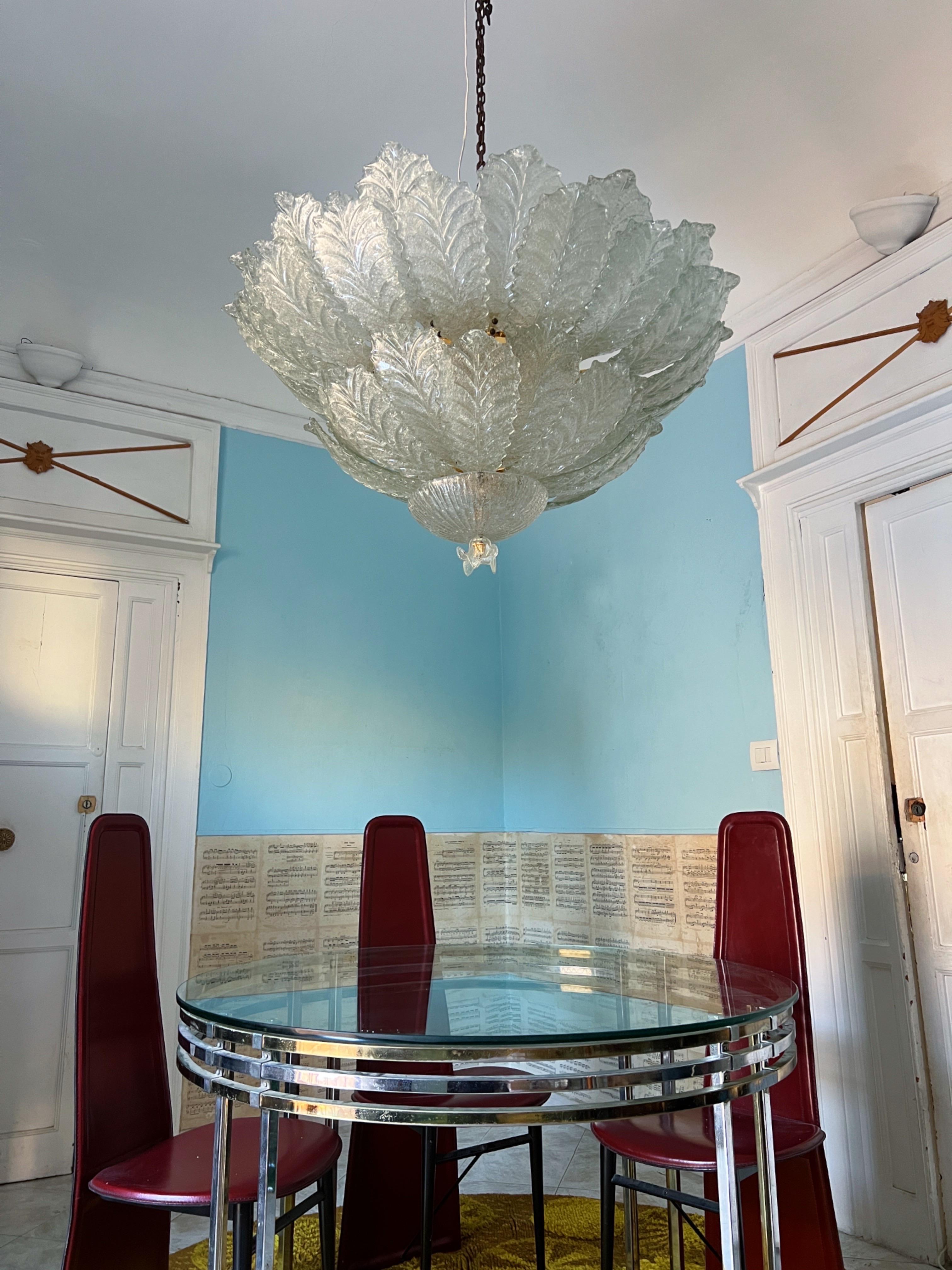 Großer Murano Glas Flush Mount von Barovier & Toso, 1980er Jahre im Angebot 10