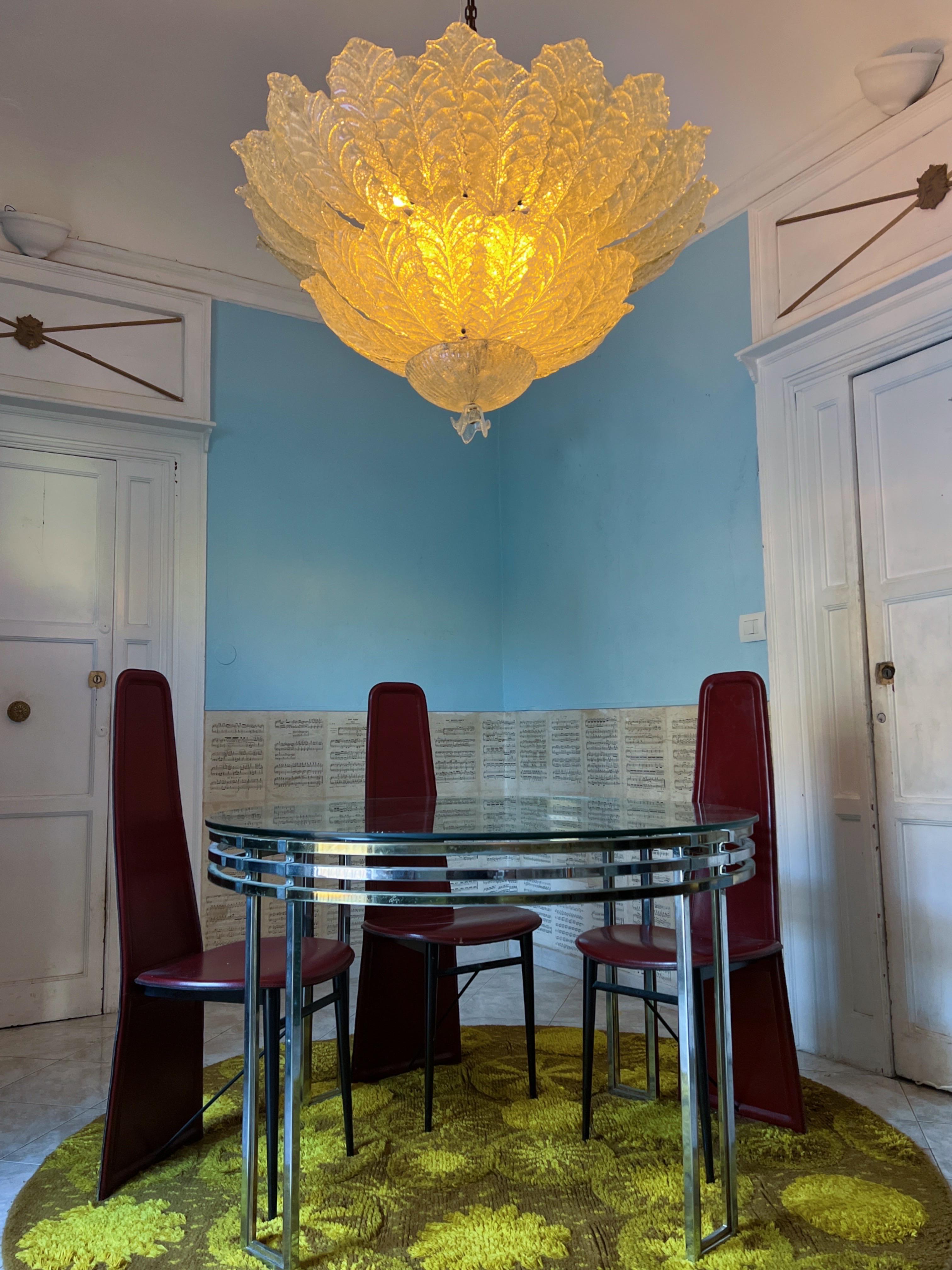 Großer Murano Glas Flush Mount von Barovier & Toso, 1980er Jahre im Angebot 11