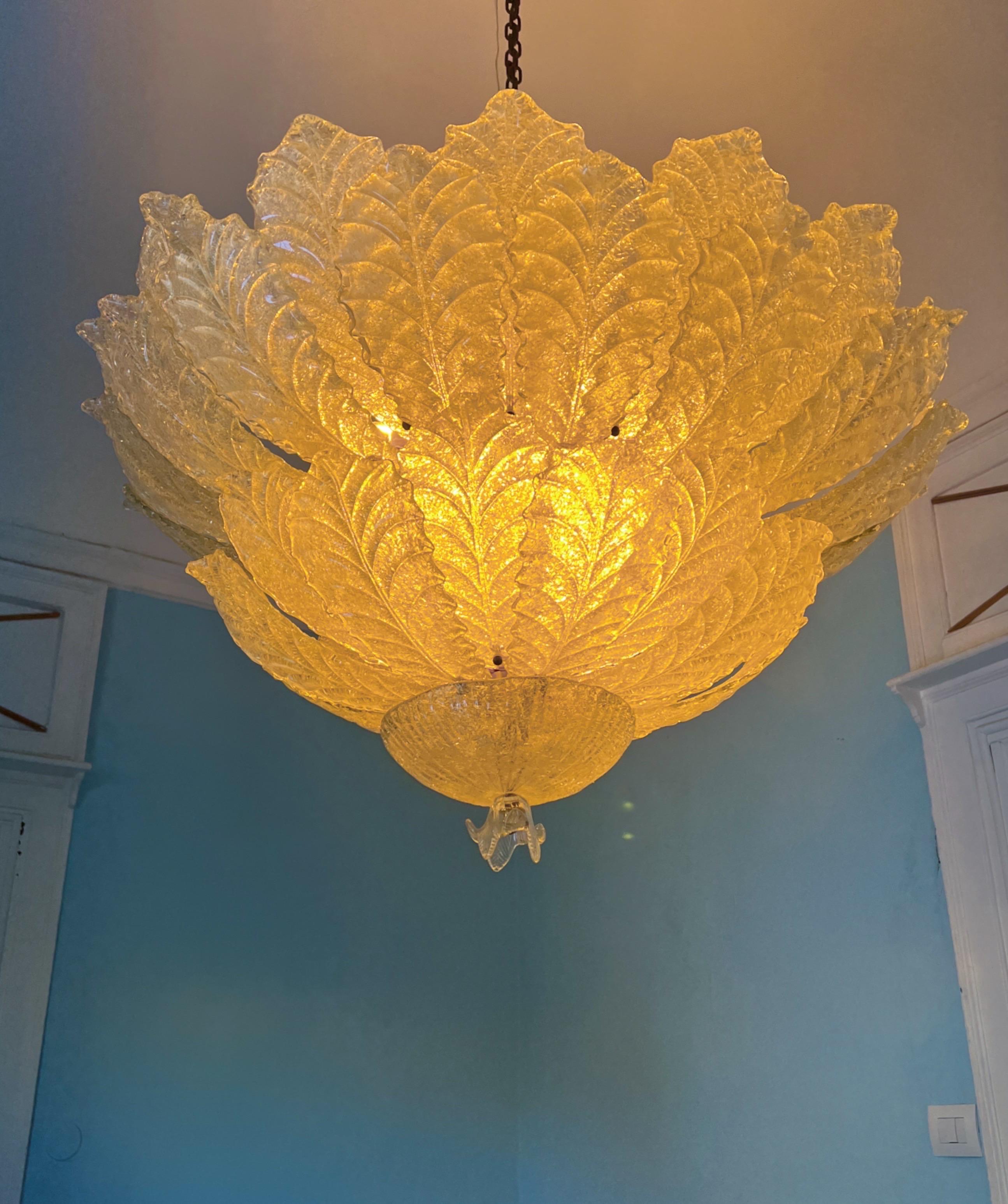 Großer Murano Glas Flush Mount von Barovier & Toso, 1980er Jahre im Angebot 13