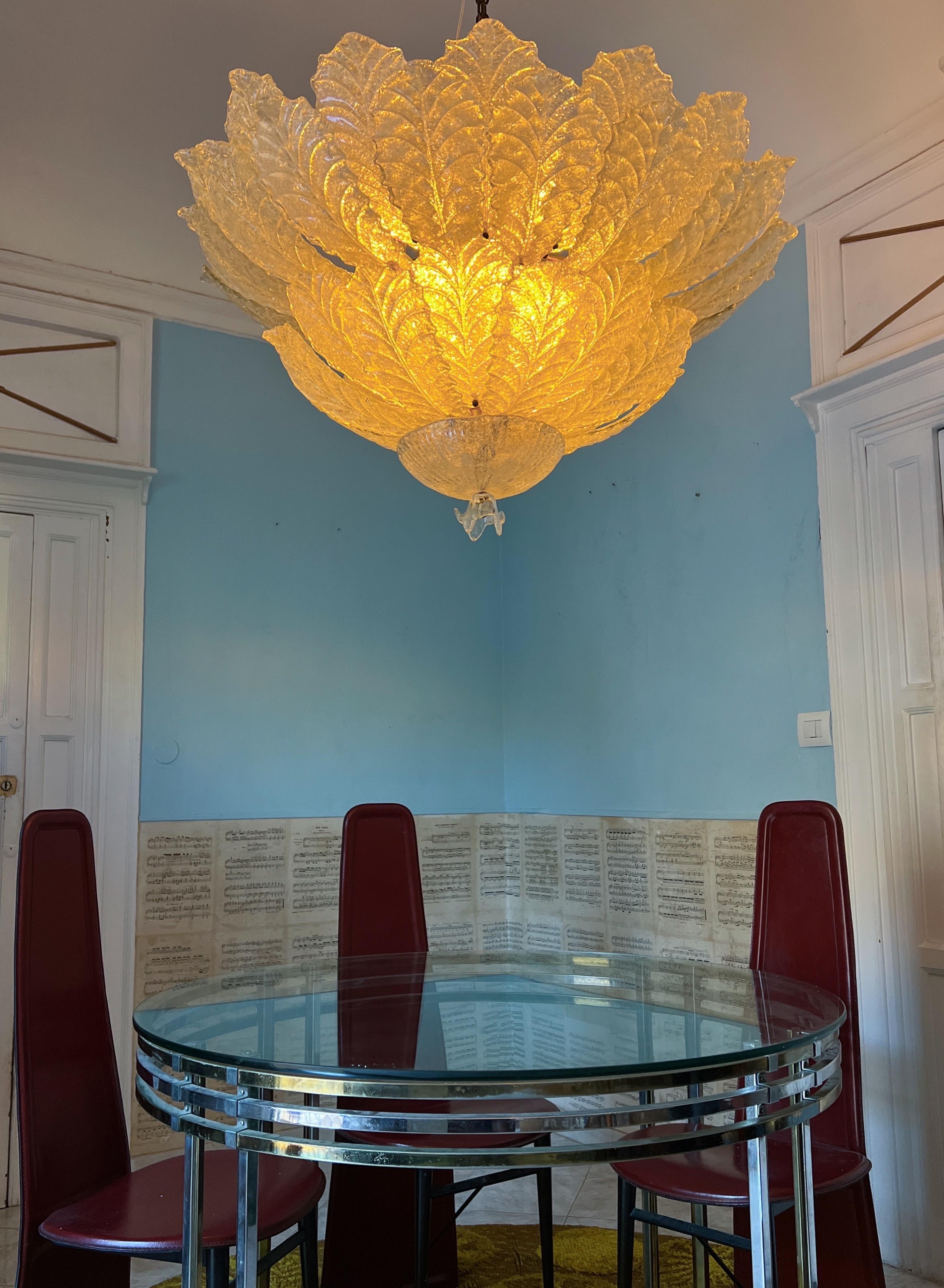 Großer Murano Glas Flush Mount von Barovier & Toso, 1980er Jahre (20. Jahrhundert) im Angebot
