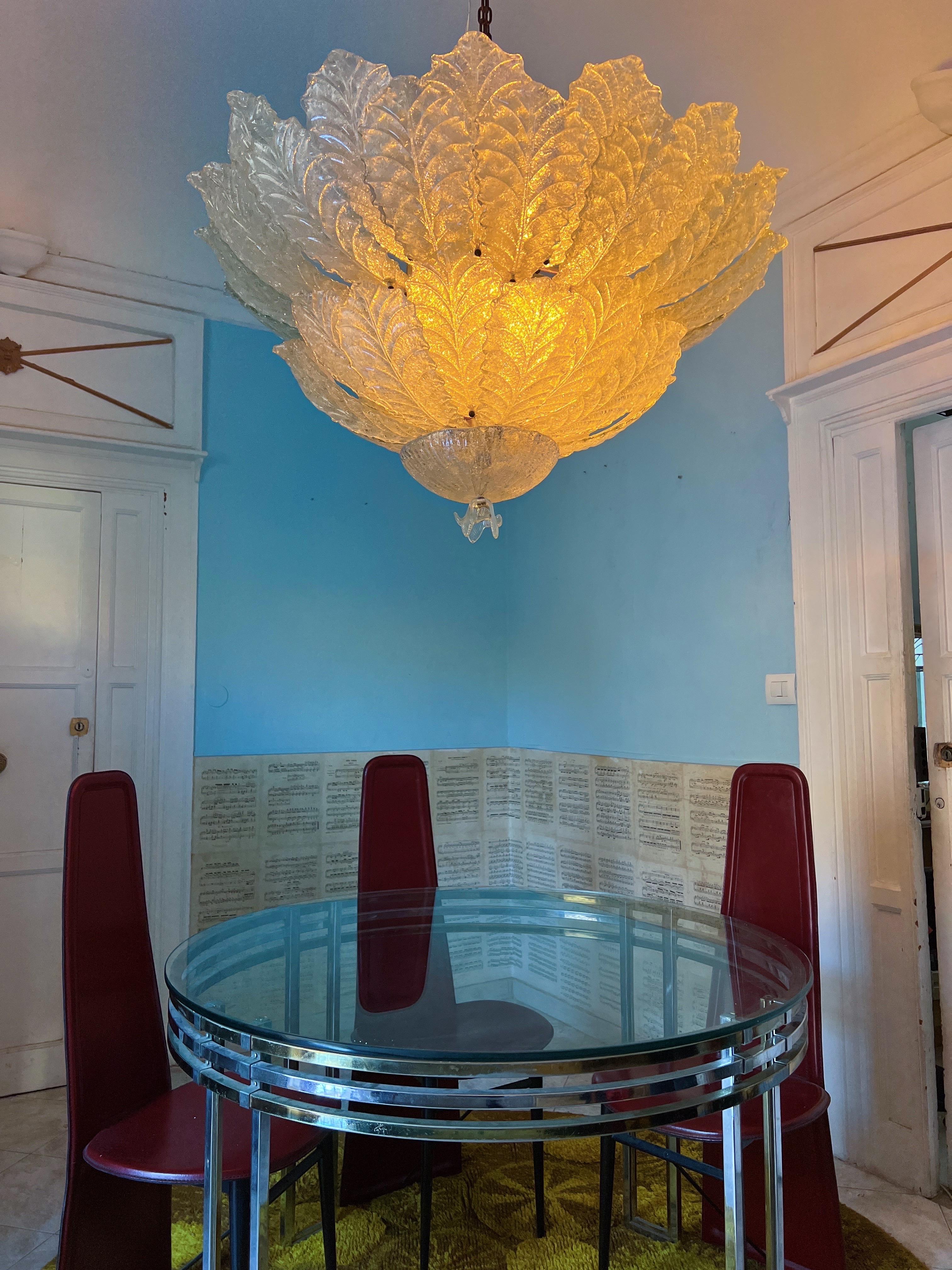 Großer Murano Glas Flush Mount von Barovier & Toso, 1980er Jahre im Angebot 2
