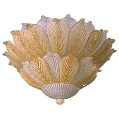 Large Murano Glass Flush Mount by Barovier 
Toso, 1980s