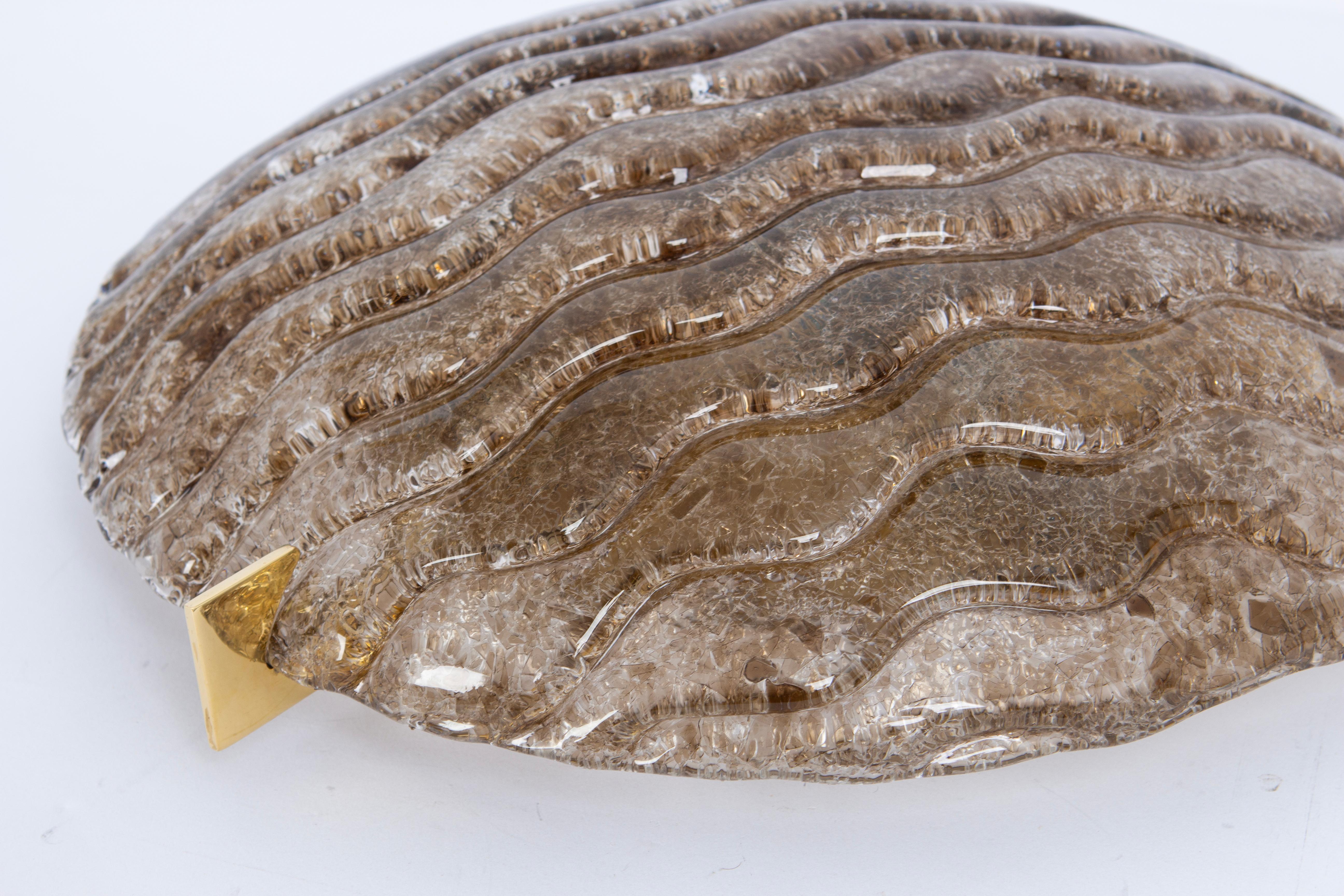Large  Monture affleurante en verre de Murano par Kaiser, Allemagne, années 1970 Bon état à Aachen, NRW