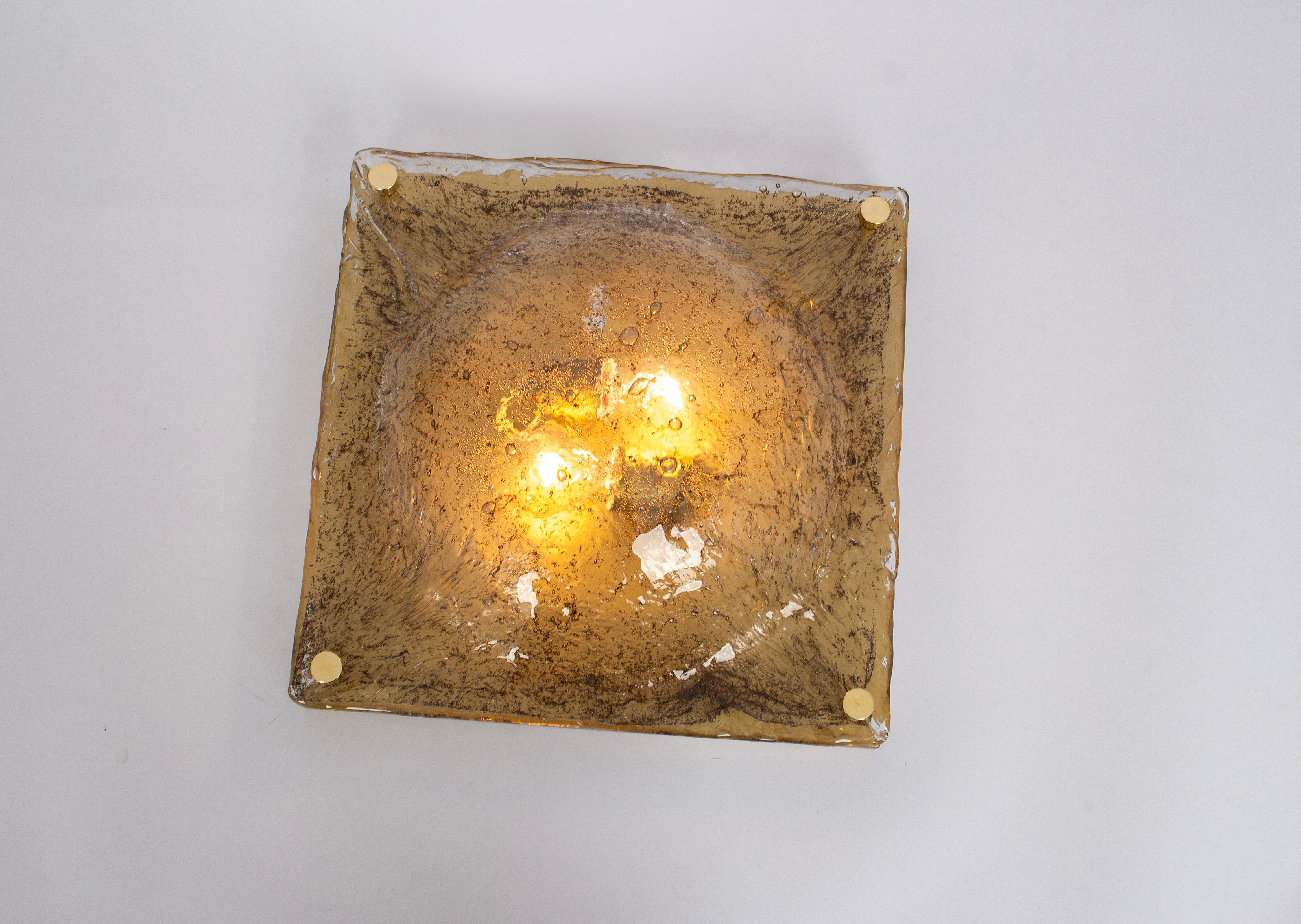 Large Murano Glass Flush Mount by Kaiser, Germany, 1970s For Sale 1