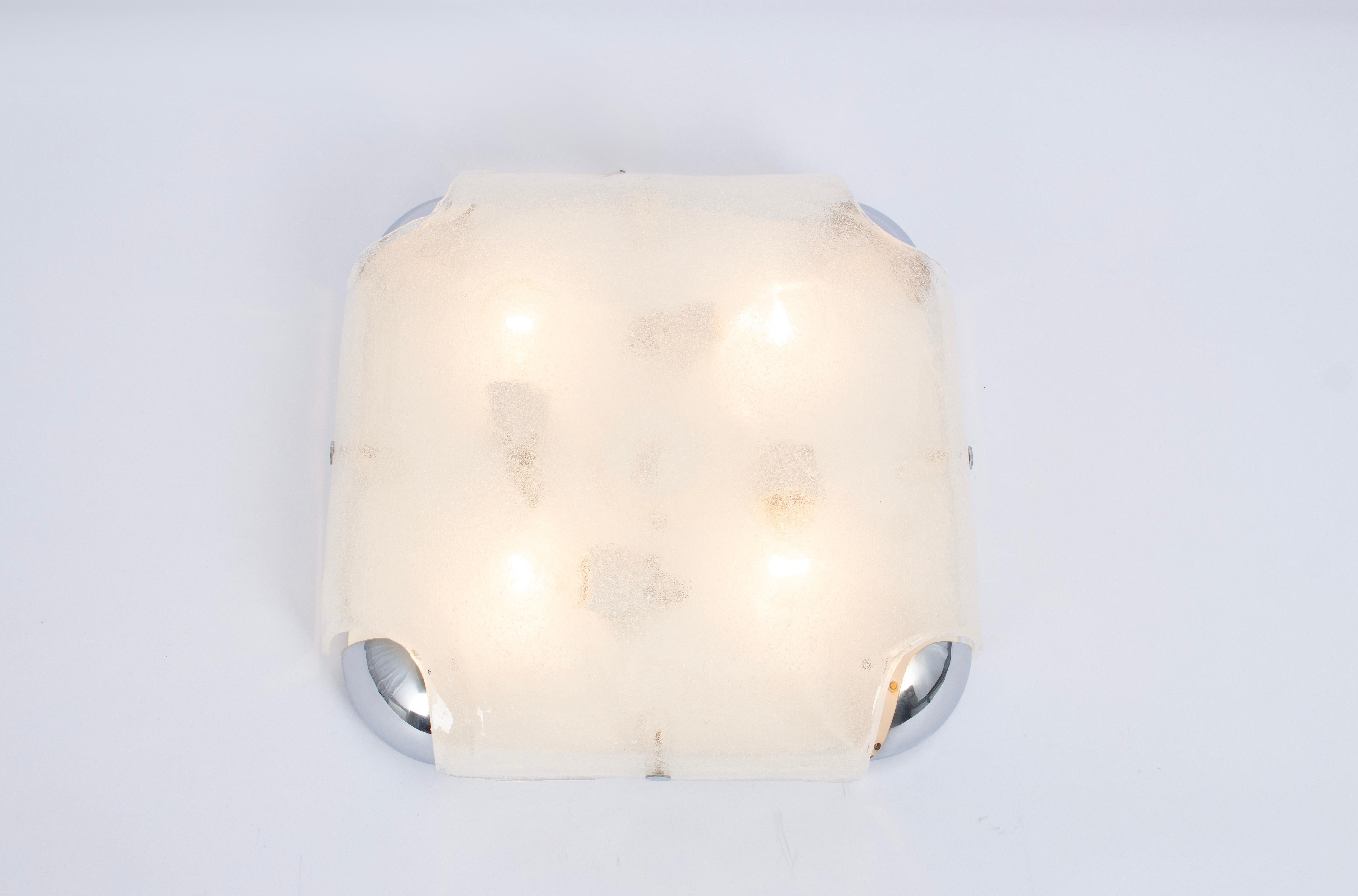 Large Murano Glass Flush Mount by Kaiser, Germany, 1970s For Sale 2
