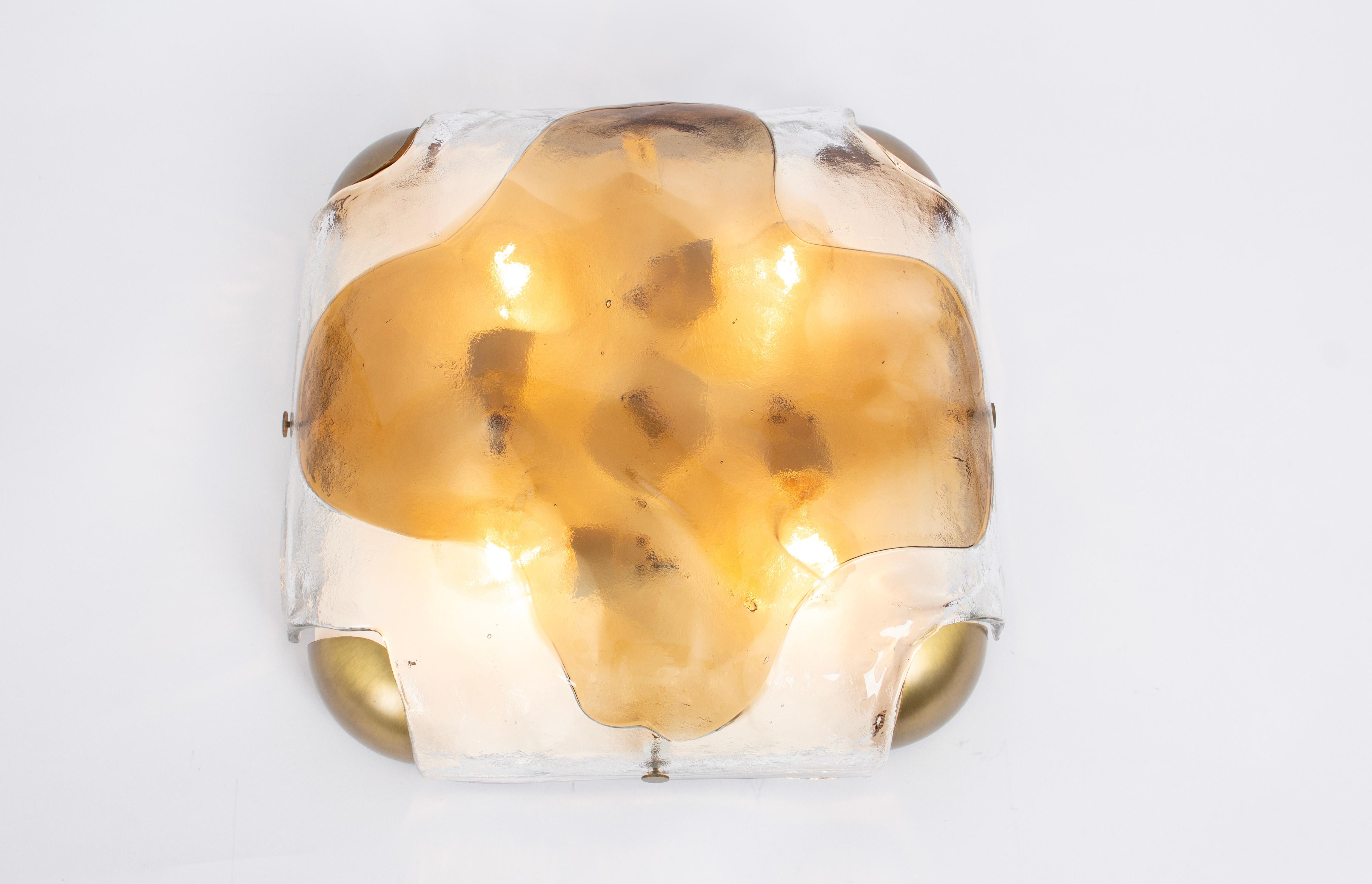 Large Murano Glass Flush Mount by Kaiser, Germany, 1970s For Sale 2
