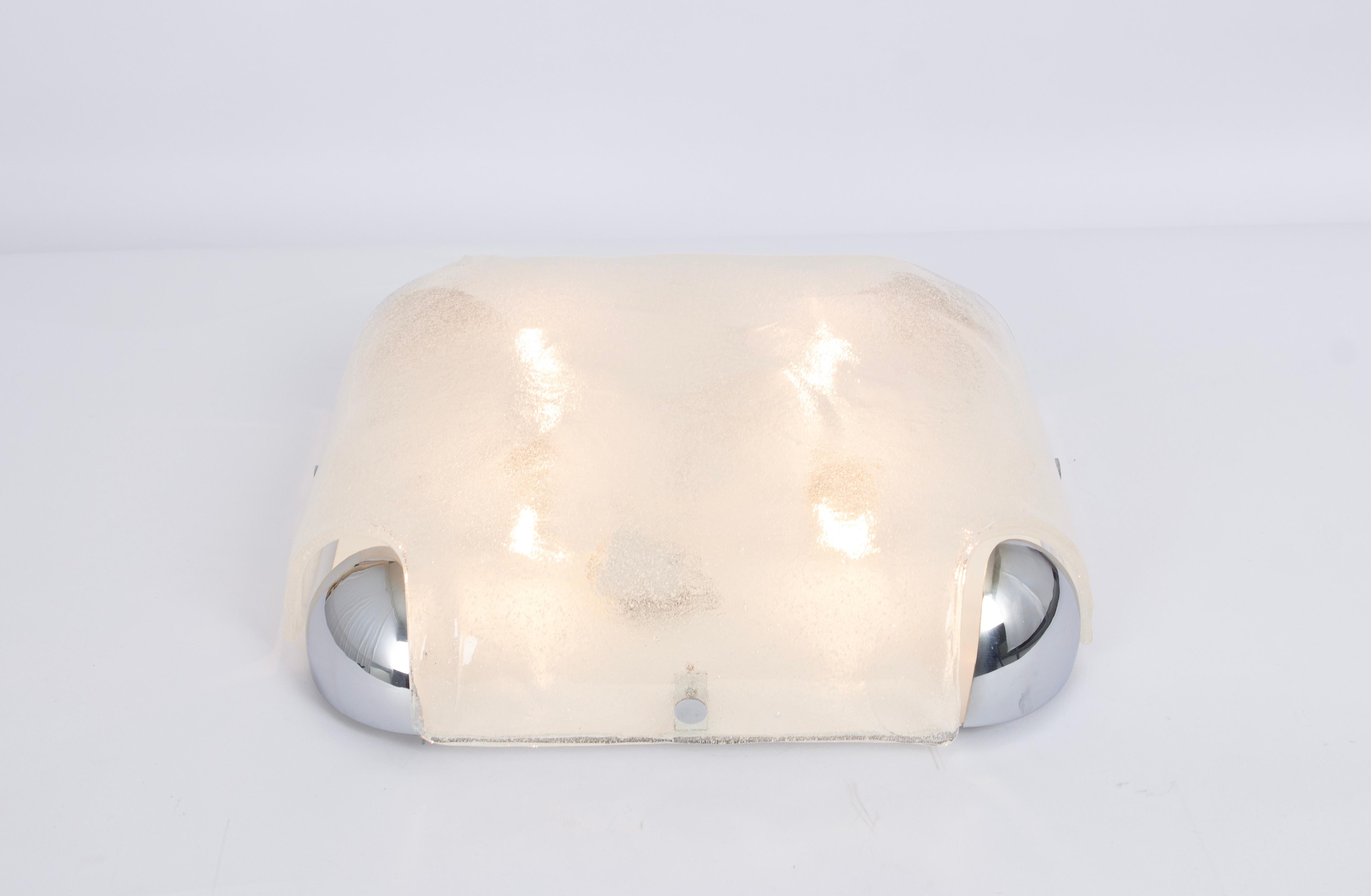 Large Murano Glass Flush Mount by Kaiser, Germany, 1970s For Sale 4