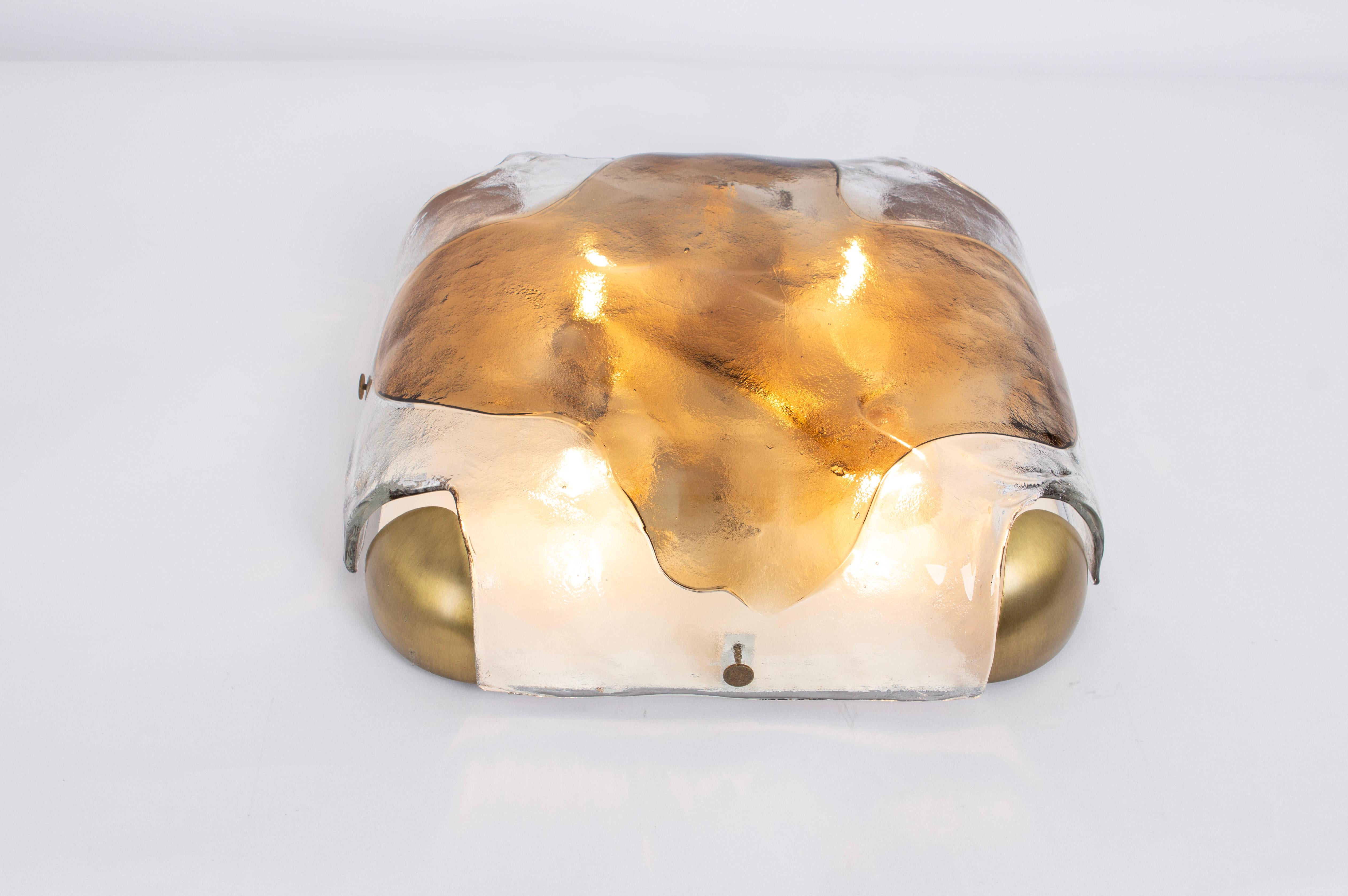 Large Murano Glass Flush Mount by Kaiser, Germany, 1970s For Sale 3