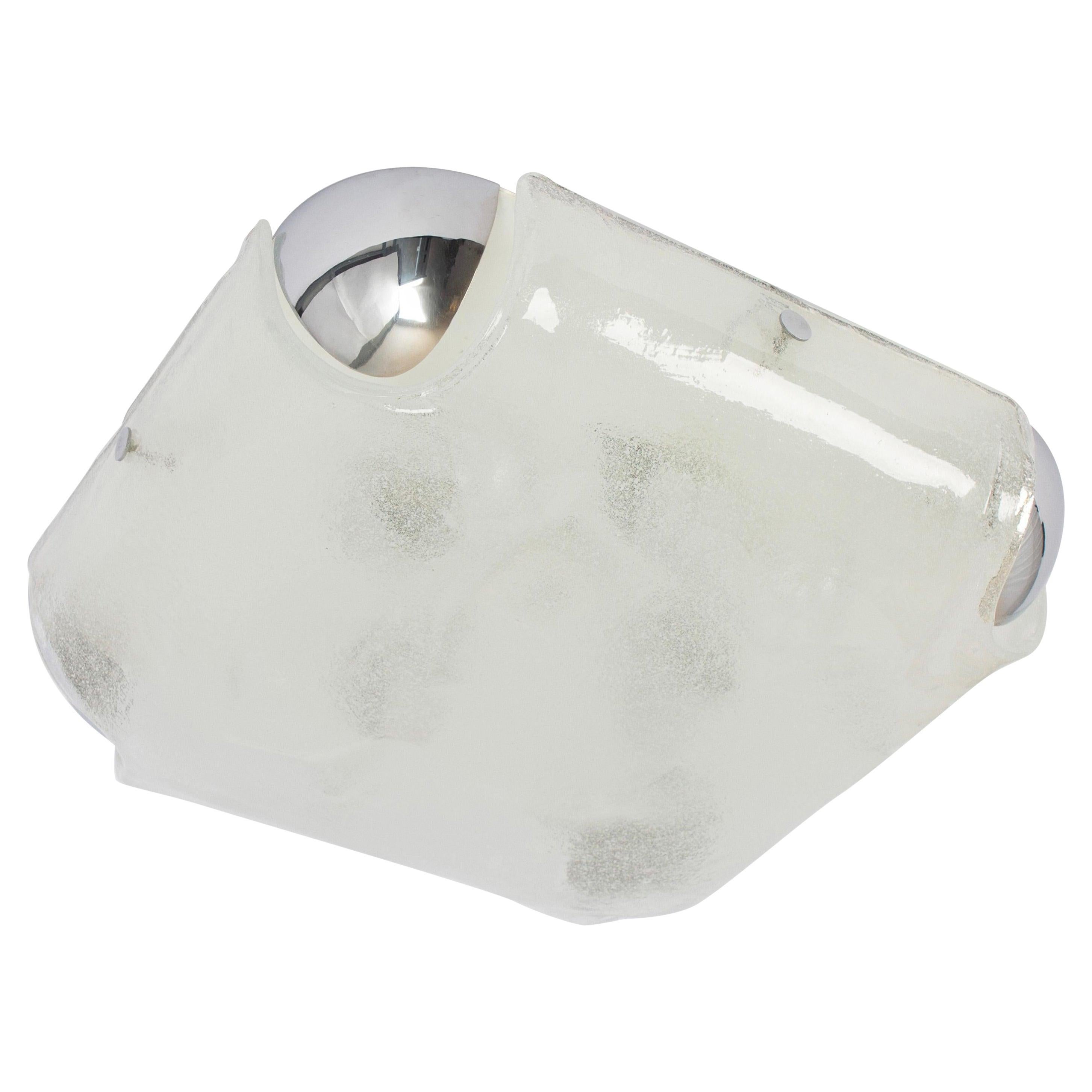 Gran empotrable de cristal de Murano de Kaiser, Alemania, años 70